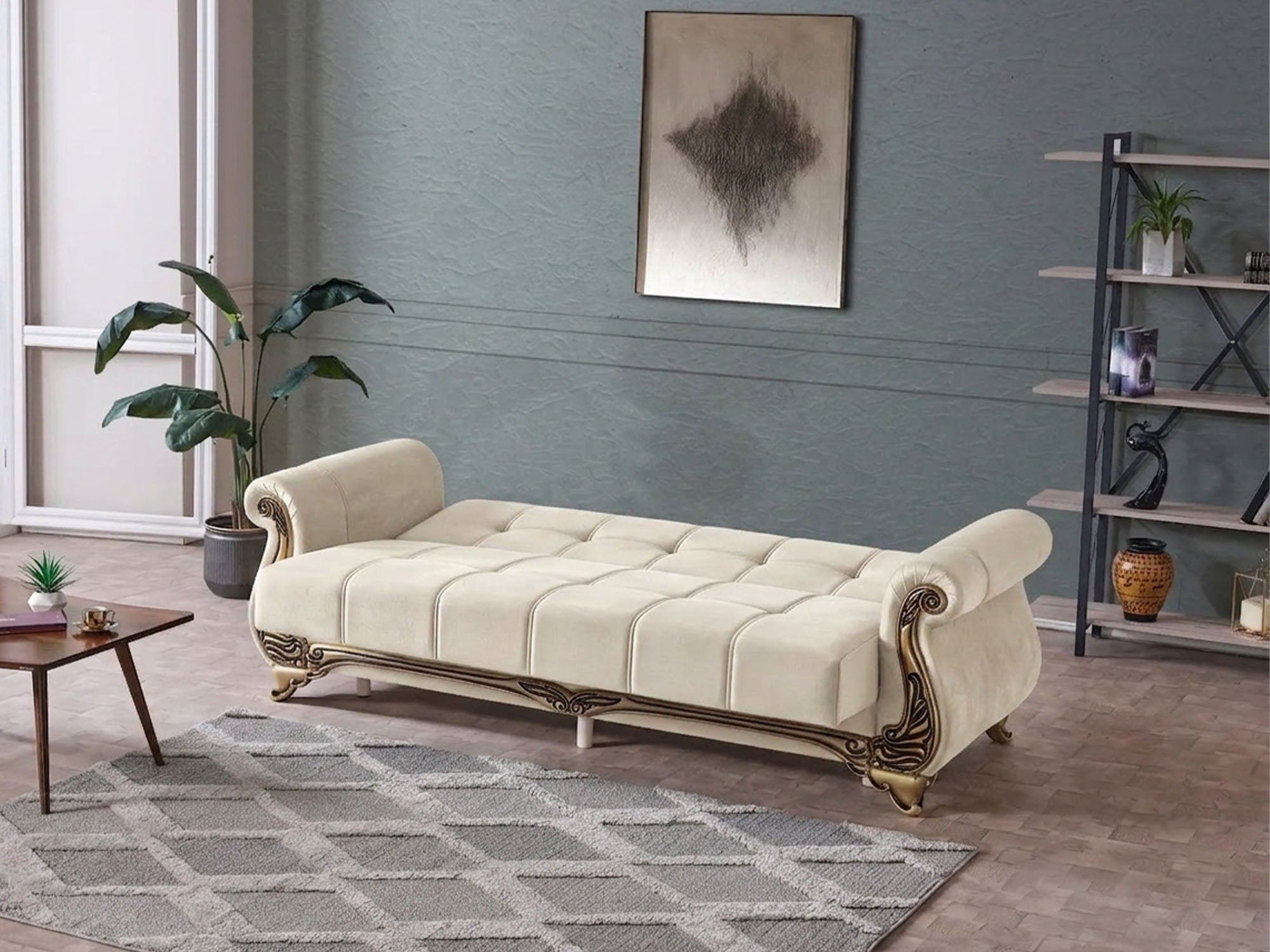 Karizma Convertible Sofa Cream