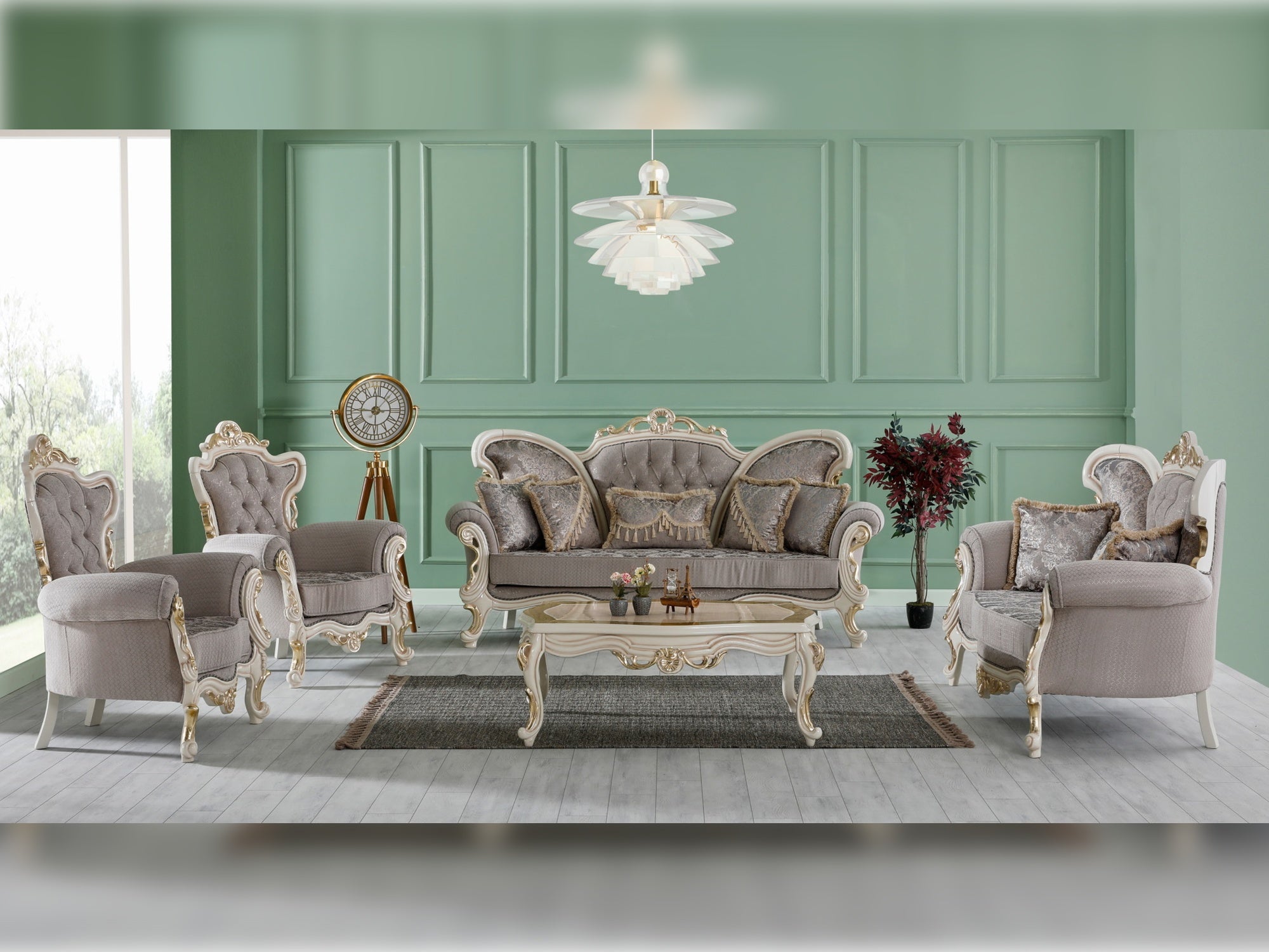 Kelebek 4-pieces (2 Sofa & 2 Chair) Livingroom Set Vizon