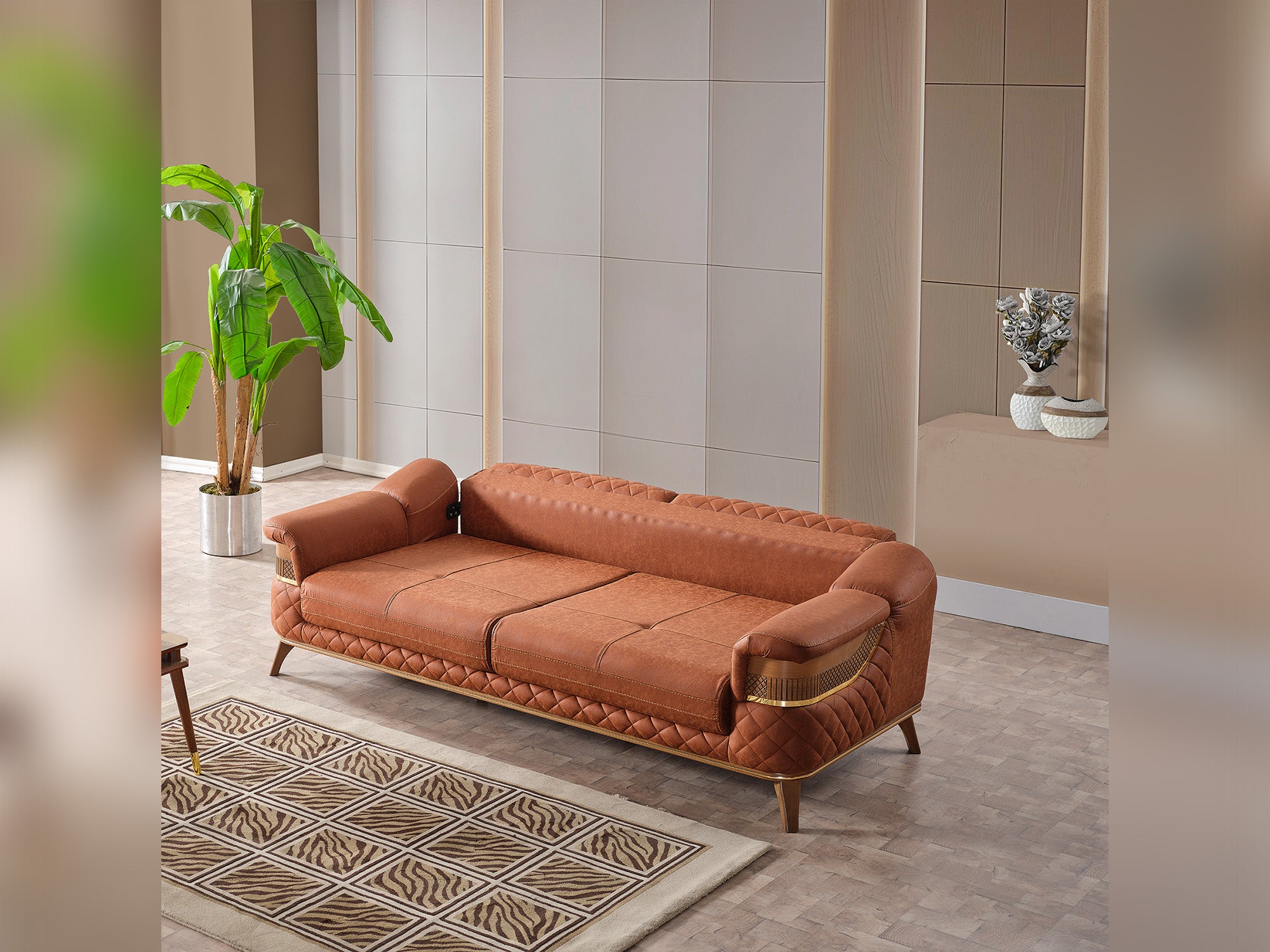 Kristal 3-pieces (Sofa & Loveseat & Chair) Livingroom Set Dark Brick