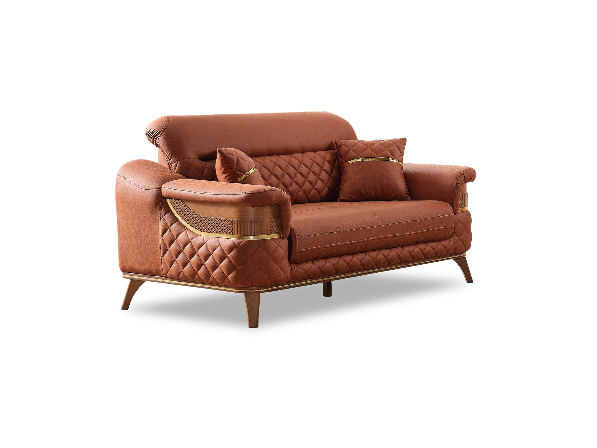 Kristal 3-pieces (Sofa & Loveseat & Chair) Livingroom Set Dark Brick