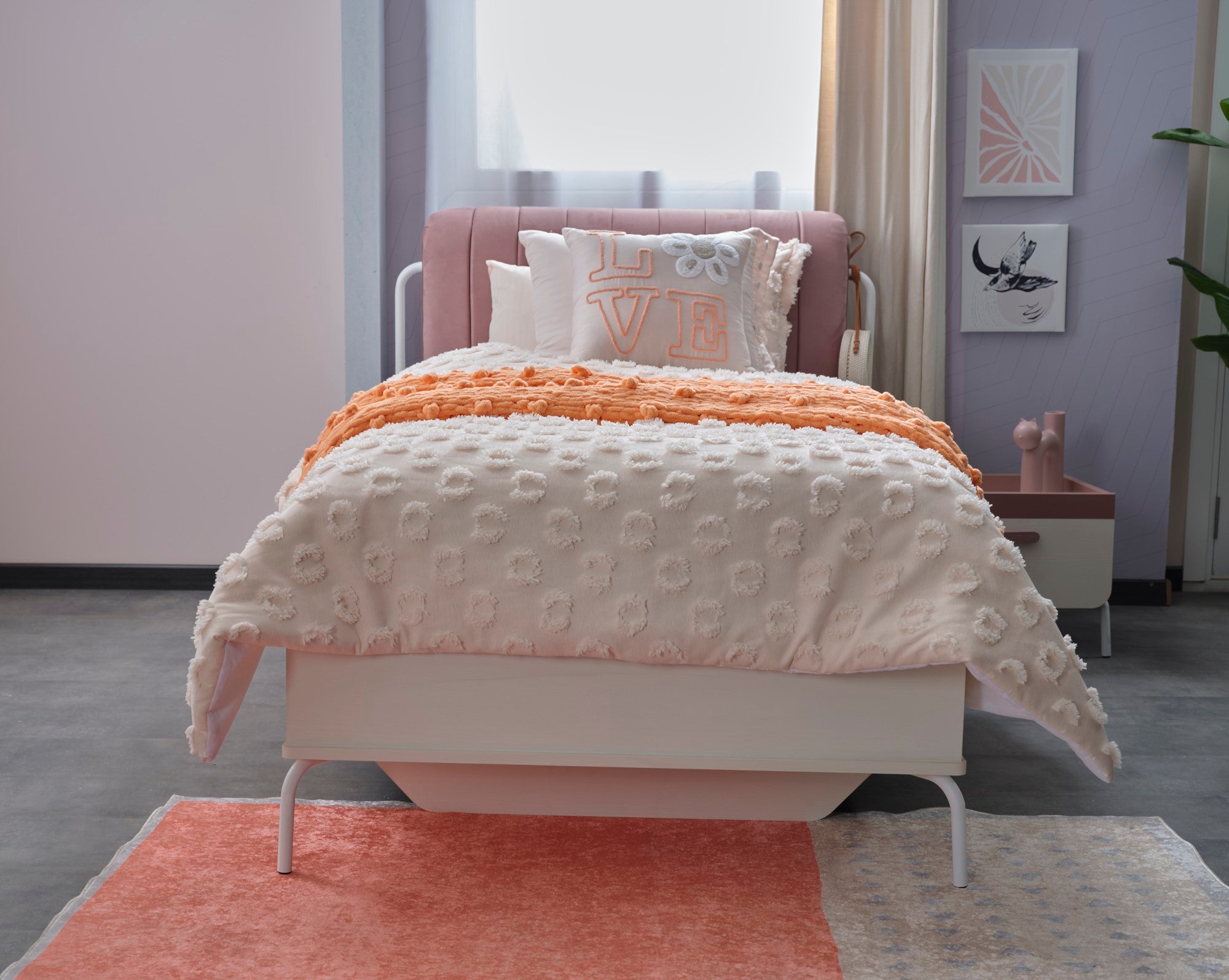 Linda Kids Room Set (Twin Bed & Study Desk & Nightstand)