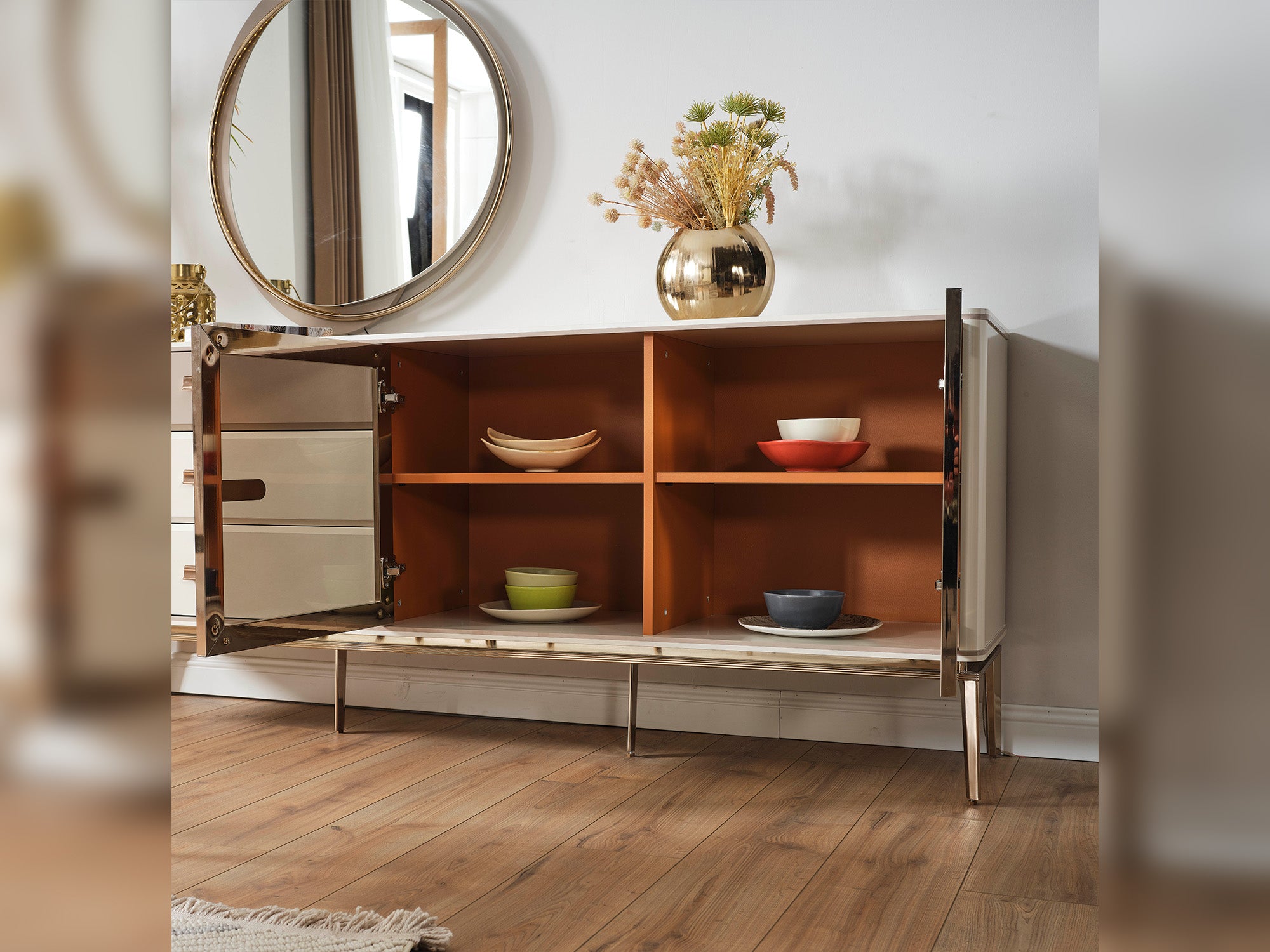 Law Diningroom (Consol With Mirror & Dining Table & 6 Dining Chair)