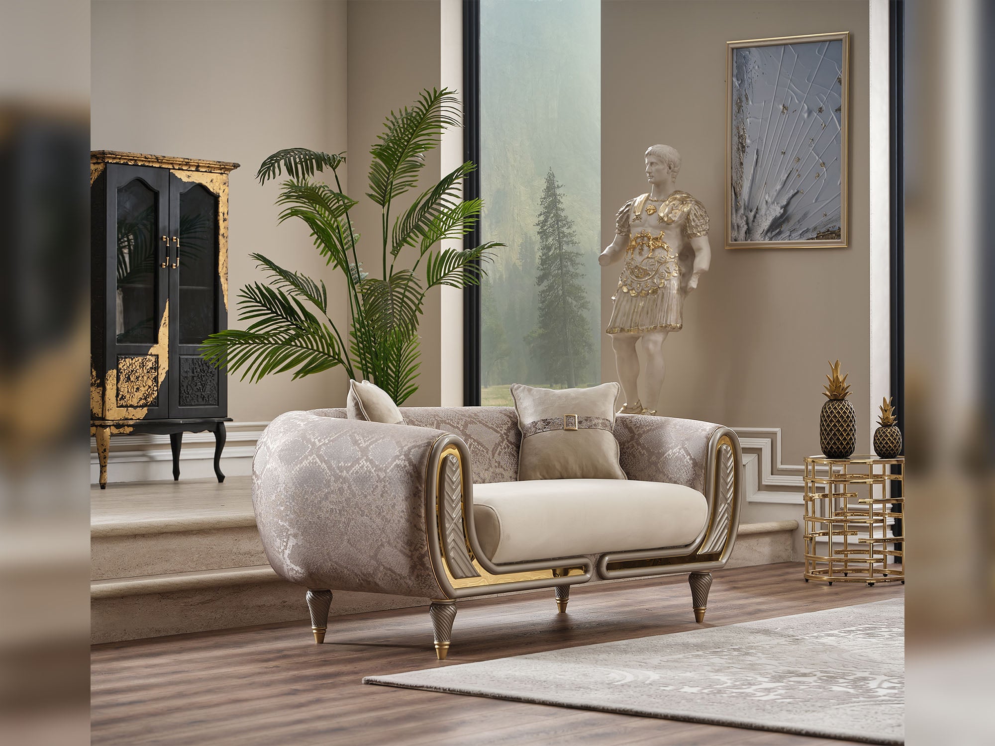 Lima Stationary Loveseat Cream