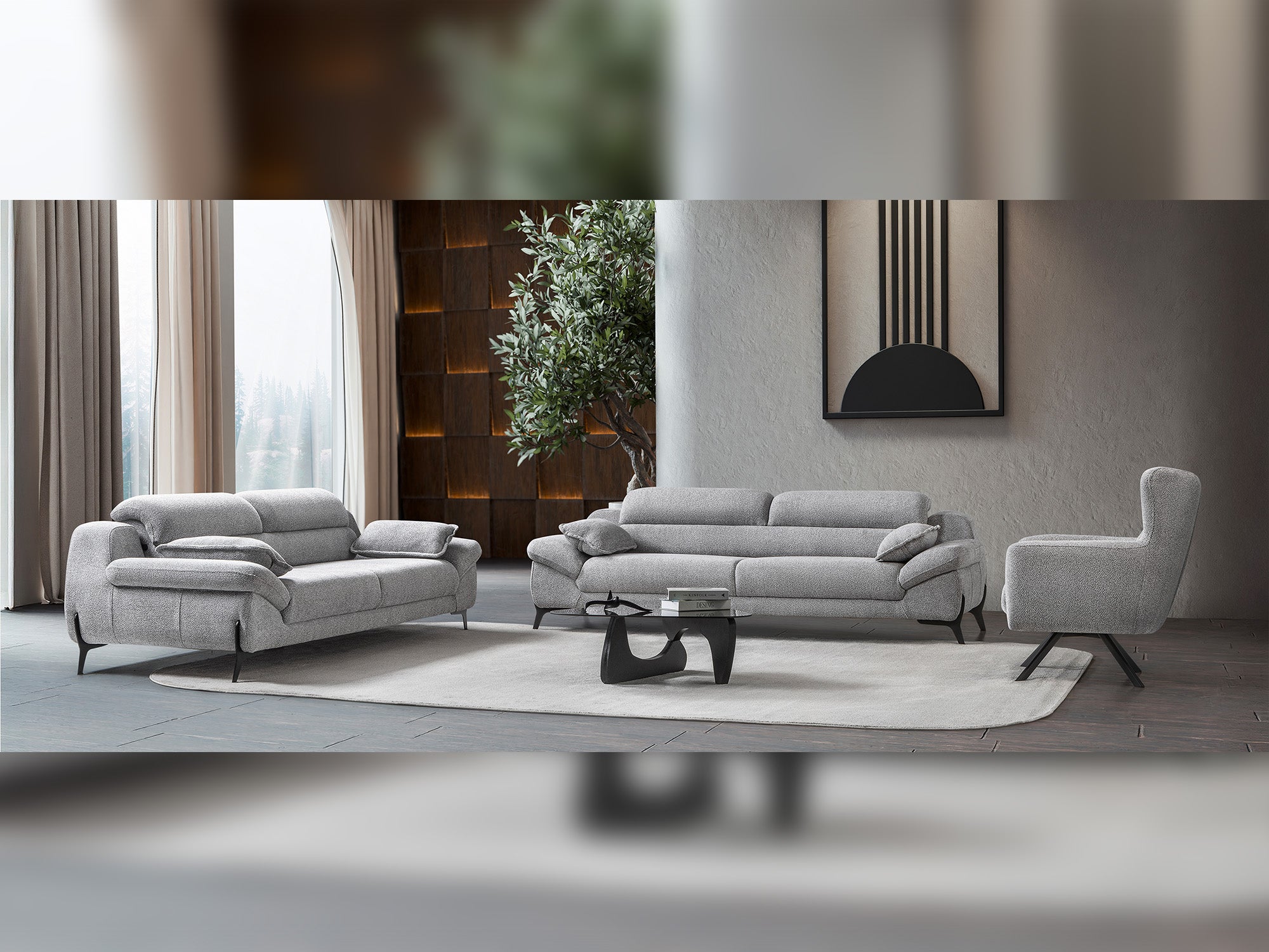 Lorenzo 3-pieces (Sofa & Loveseat & Chair) Livingroom Set