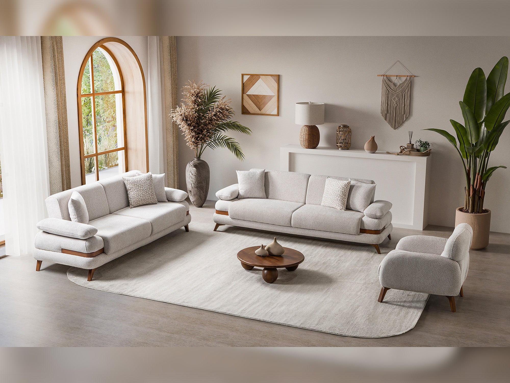 Loris 3-pieces (Sofa & Loveseat & Chair) Livingroom Set