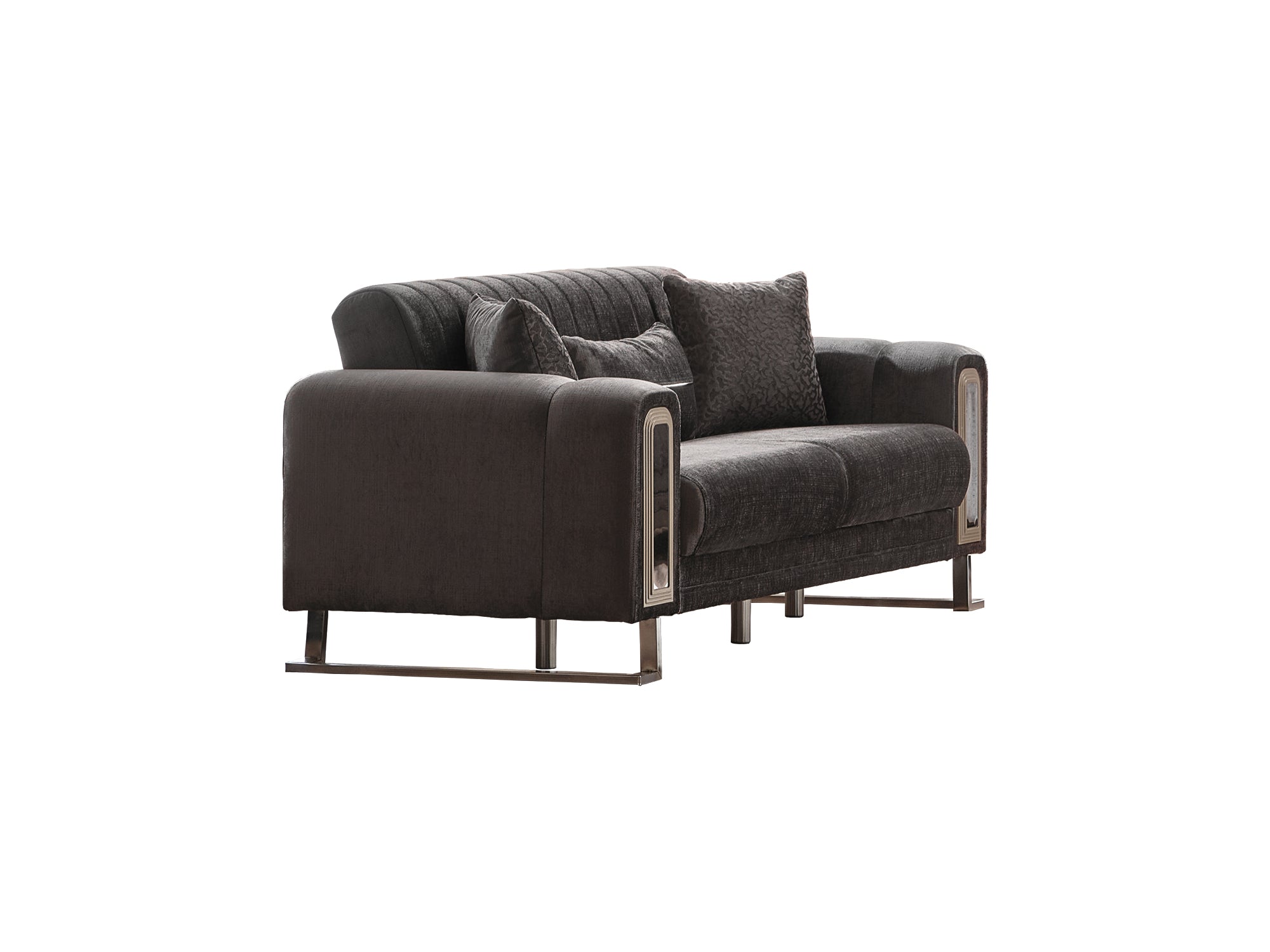 Lotus 3-pieces (Sofa & Loveseat & Chair) Livingroom Set Grey