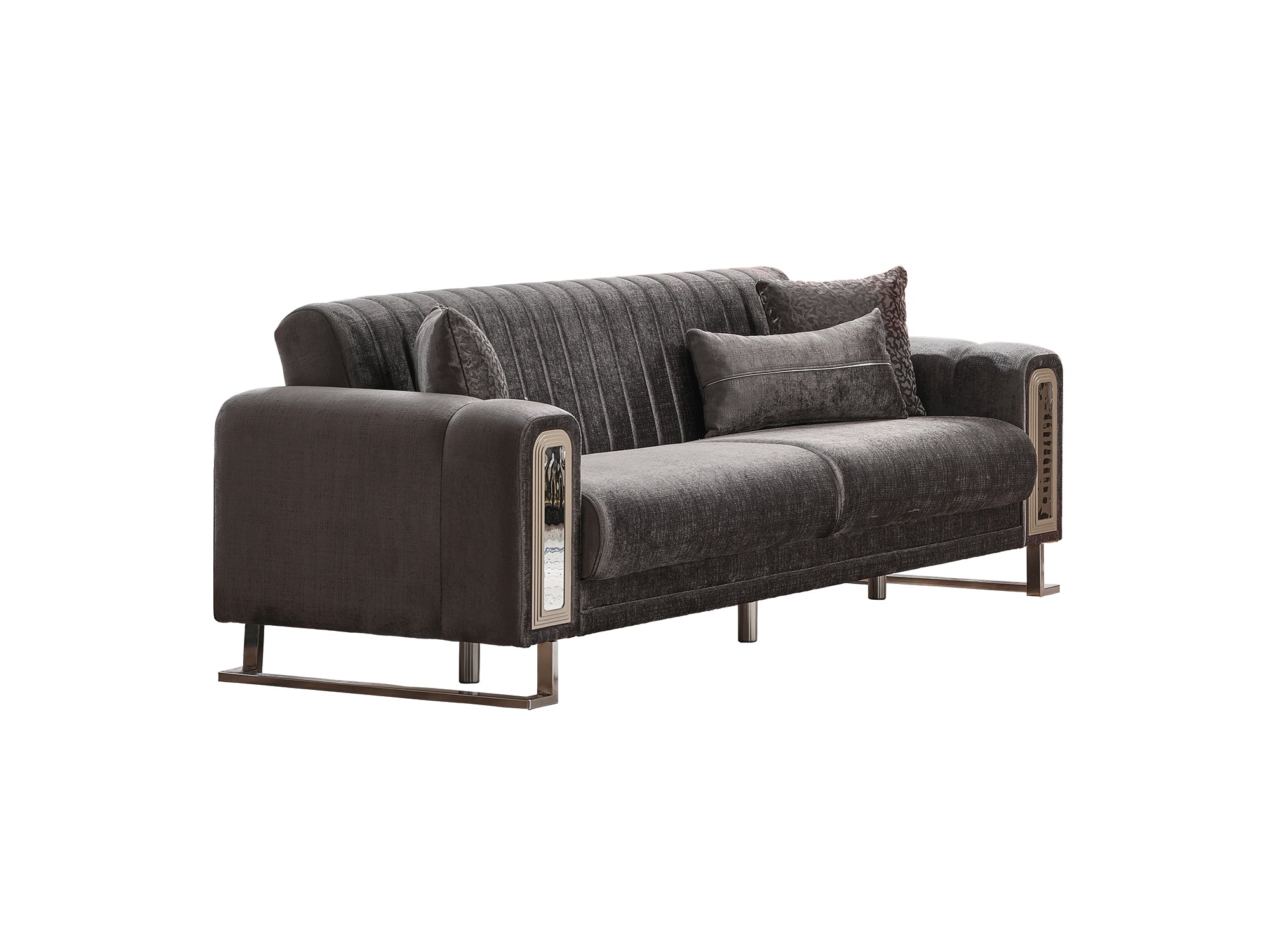 Lotus 3-pieces (Sofa & Loveseat & Chair) Livingroom Set Grey