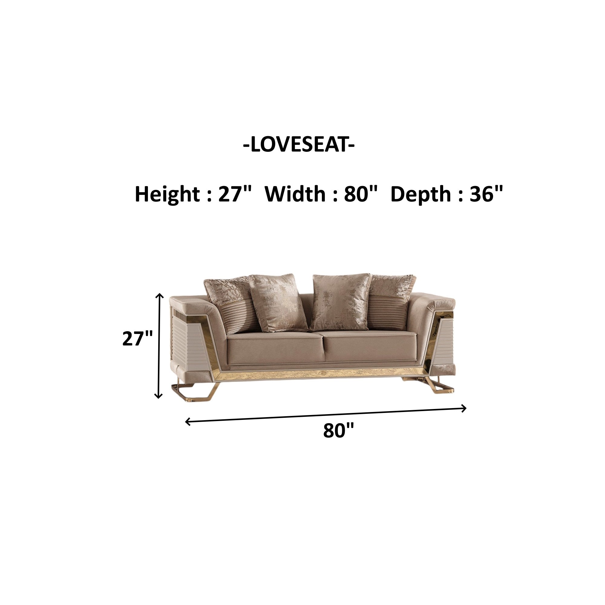 Rixos 3-pieces (Sofa & Loveseat & Chair) Livingroom Set Beige