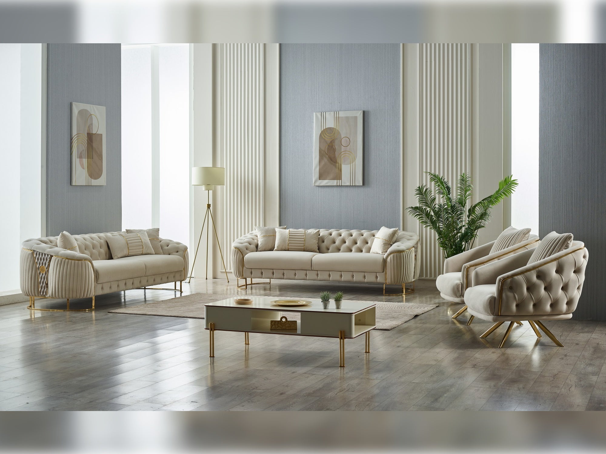 Lucas Stationary Sofa Cream
