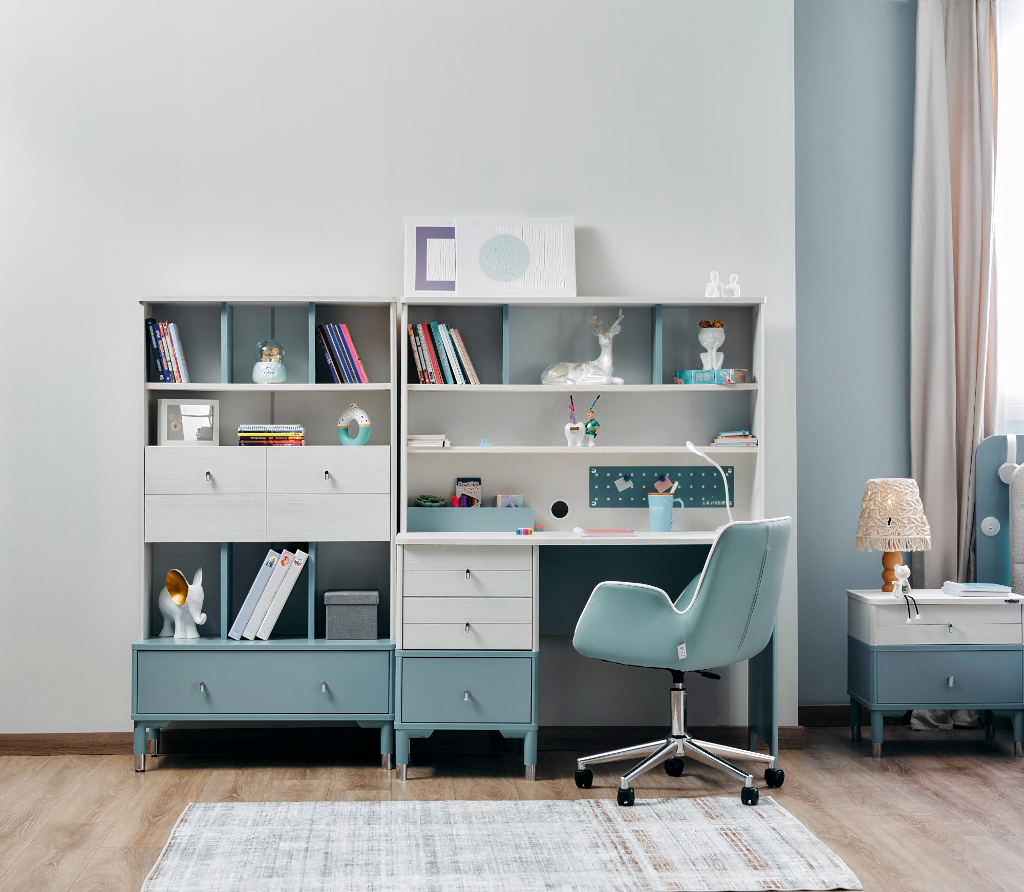 Marin Kids Room Set (Twin Bed & Study Desk & Nightstand)