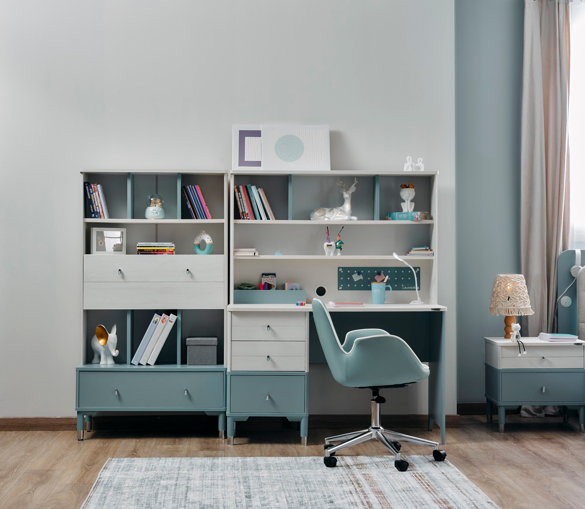 Marin Kids Room Set (Twin Bed & Study Desk & Nightstand)