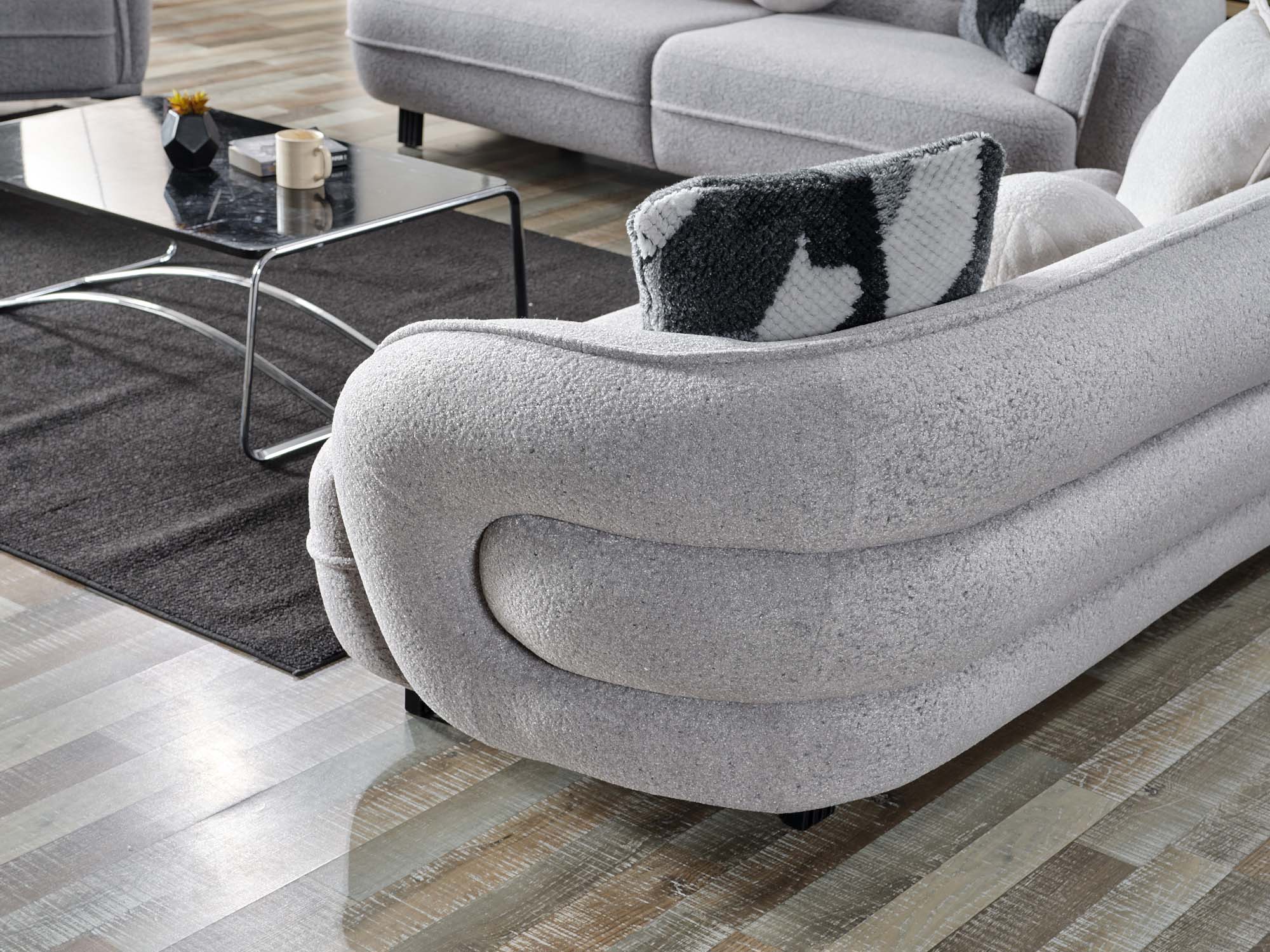 Marsilya 4-pieces (2 Sofa & 2 Chair) Livingroom Set Grey
