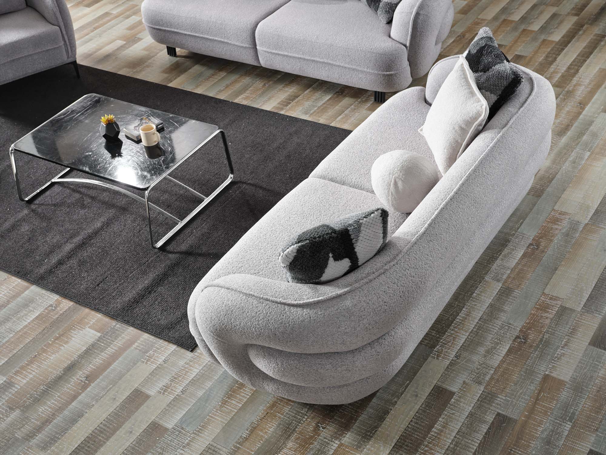 Marsilya 4-pieces (2 Sofa & 2 Chair) Livingroom Set Grey
