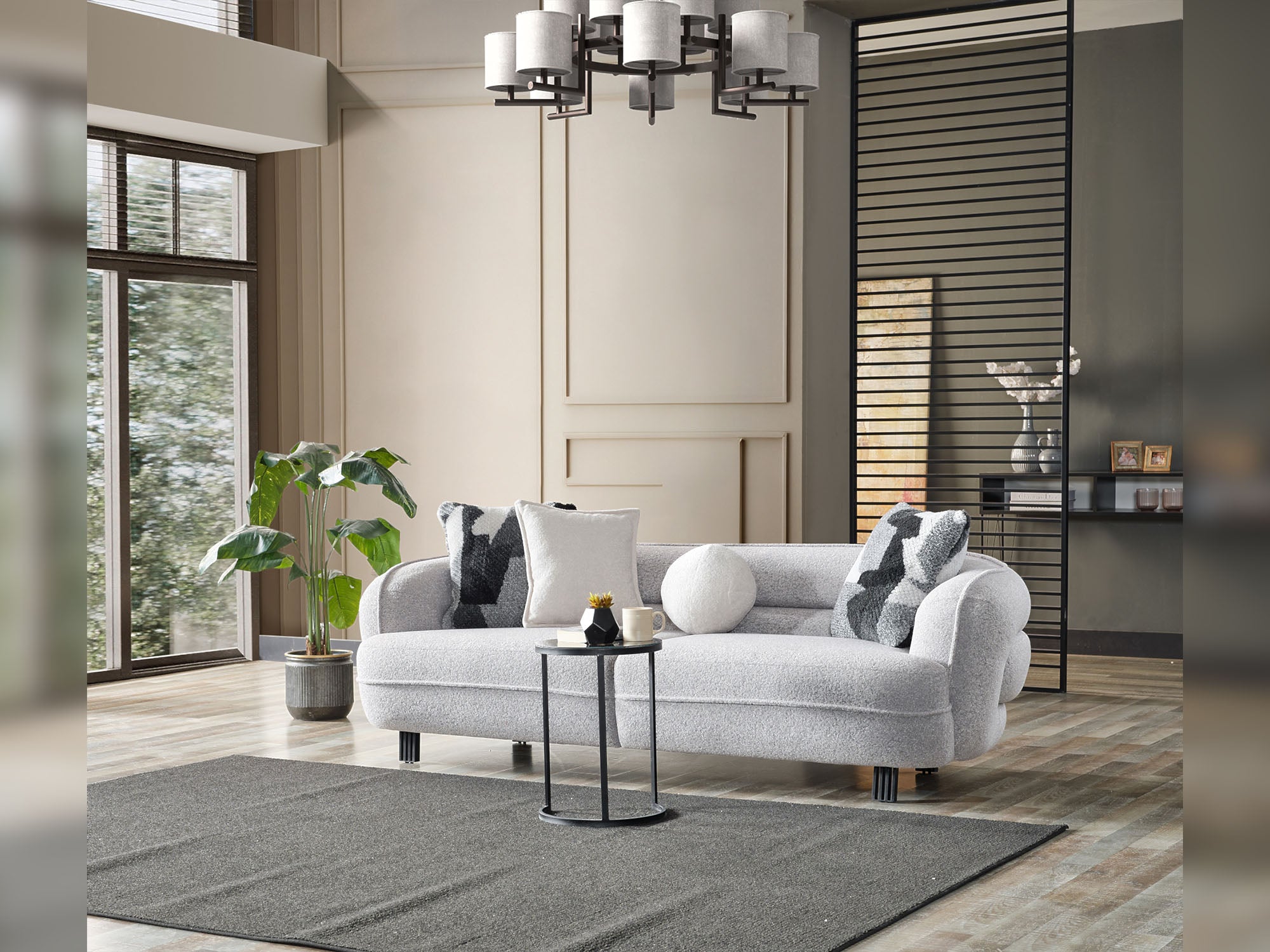 Marsilya 4-pieces (2 Sofa & 2 Chair) Livingroom Set Grey