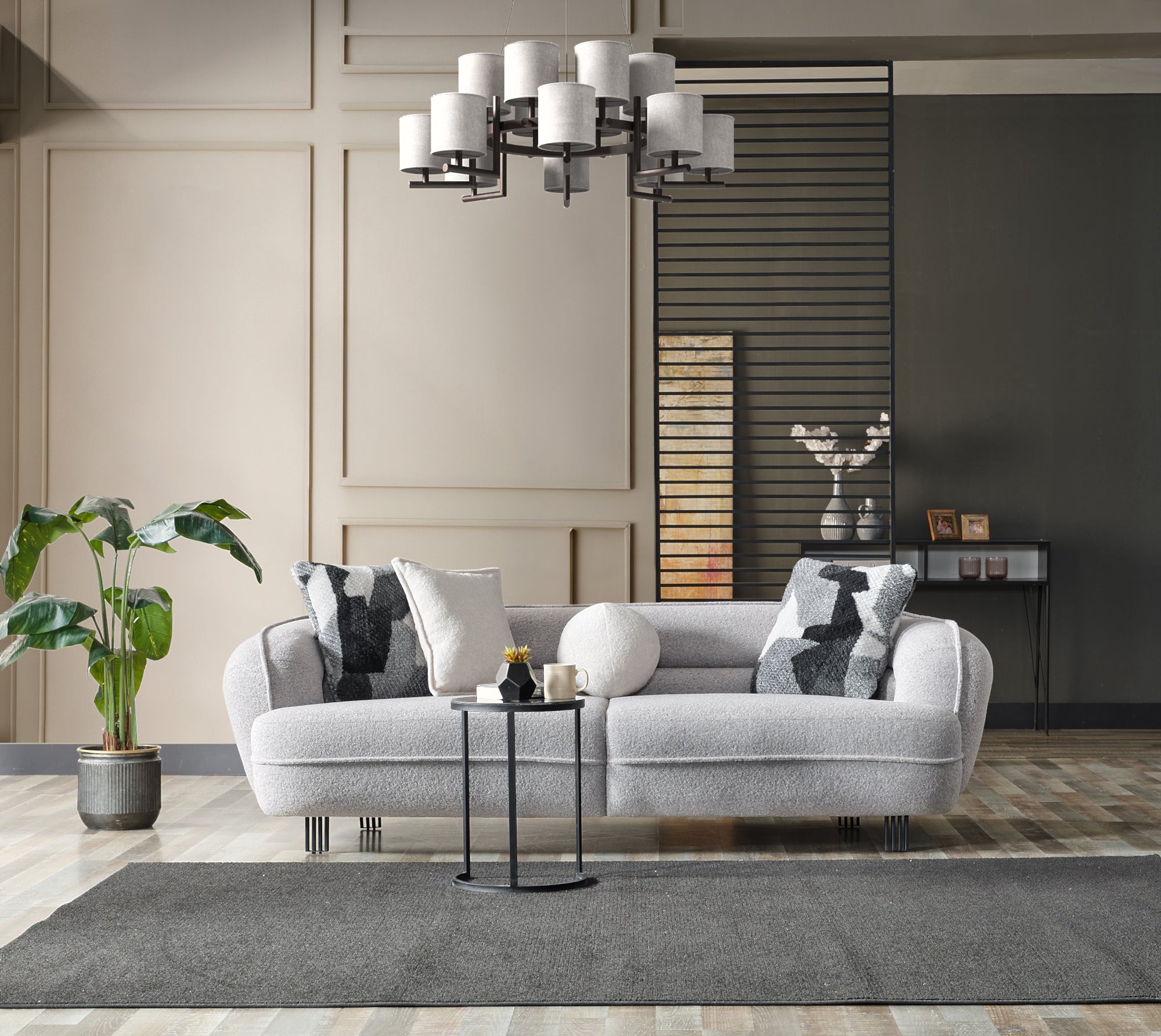 Marsilya 3-pieces (Sofa & Loveseat & Chair) Livingroom Set Grey