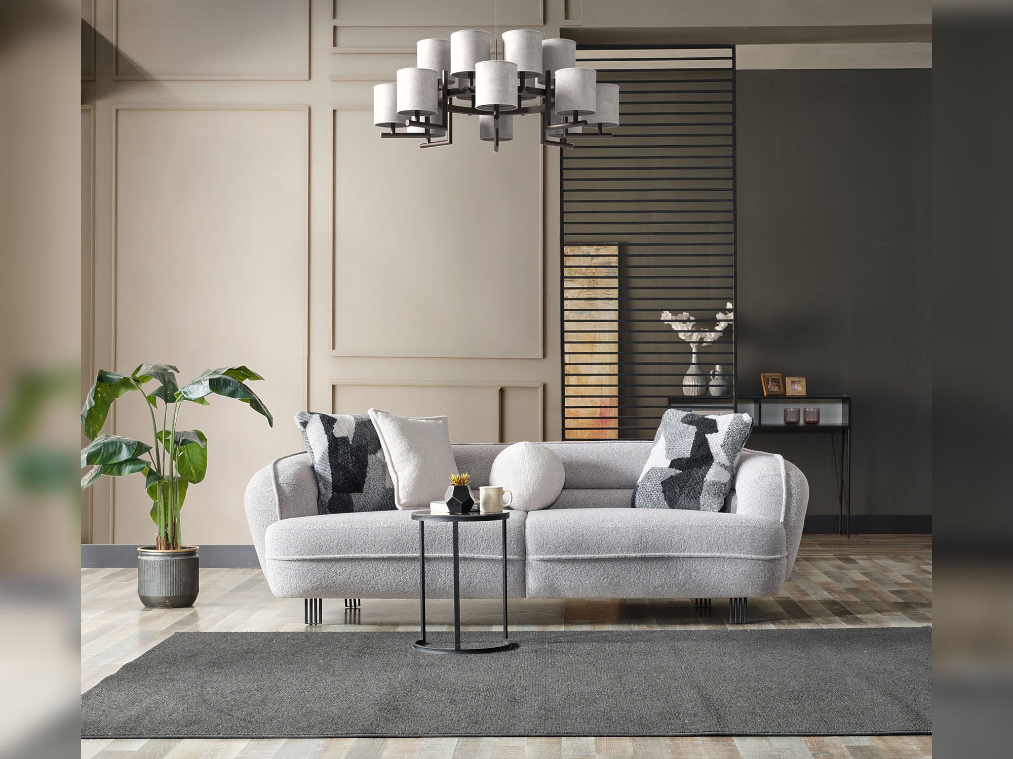 Marsilya 4-pieces (2 Sofa & 2 Chair) Livingroom Set Grey
