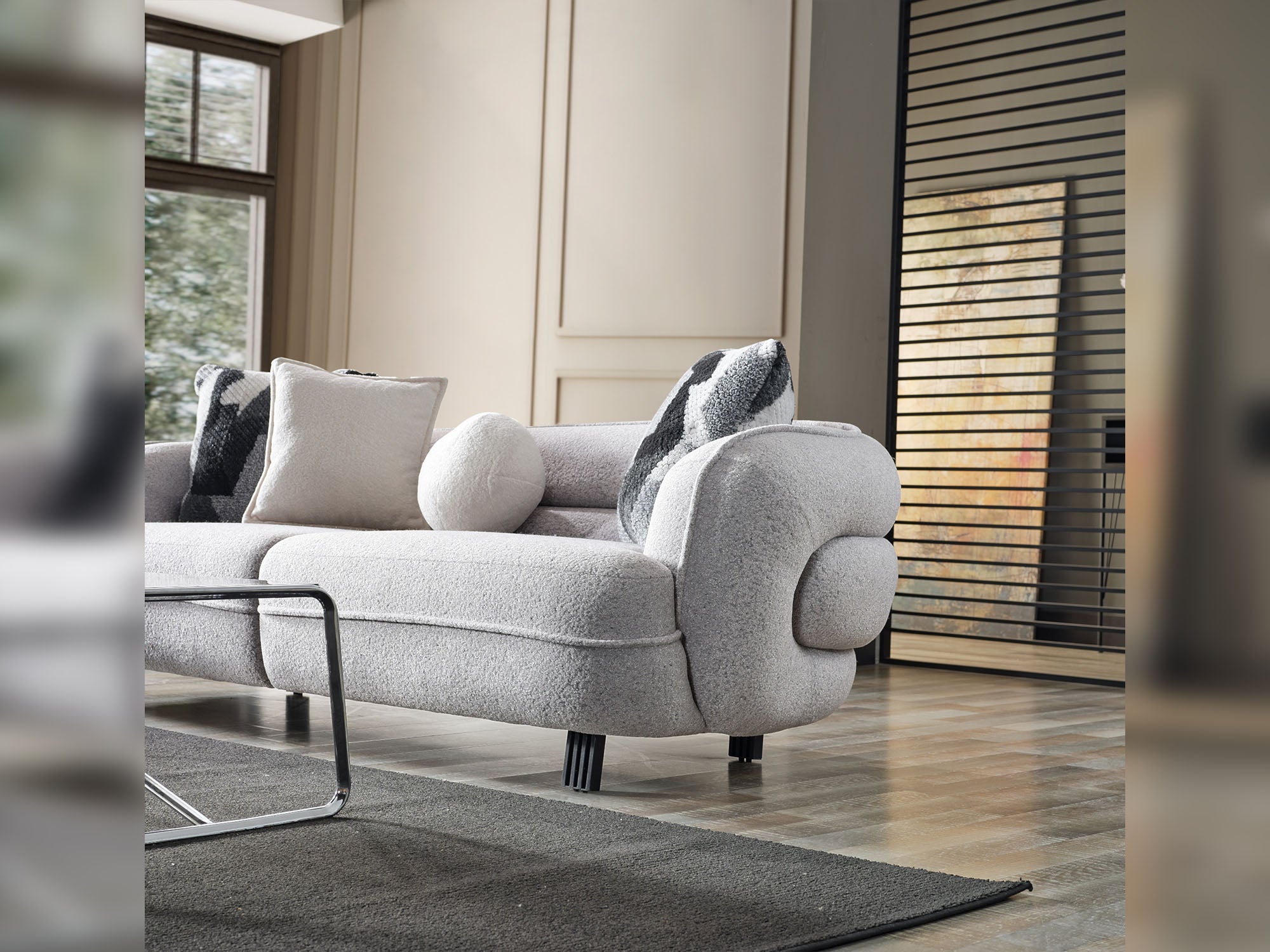 Marsilya 4-pieces (2 Sofa & 2 Chair) Livingroom Set Grey