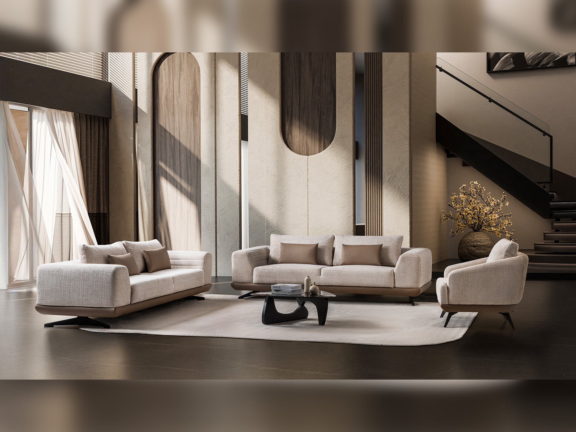 Milano 3-pieces (Sofa & Loveseat & Chair) Livingroom Set