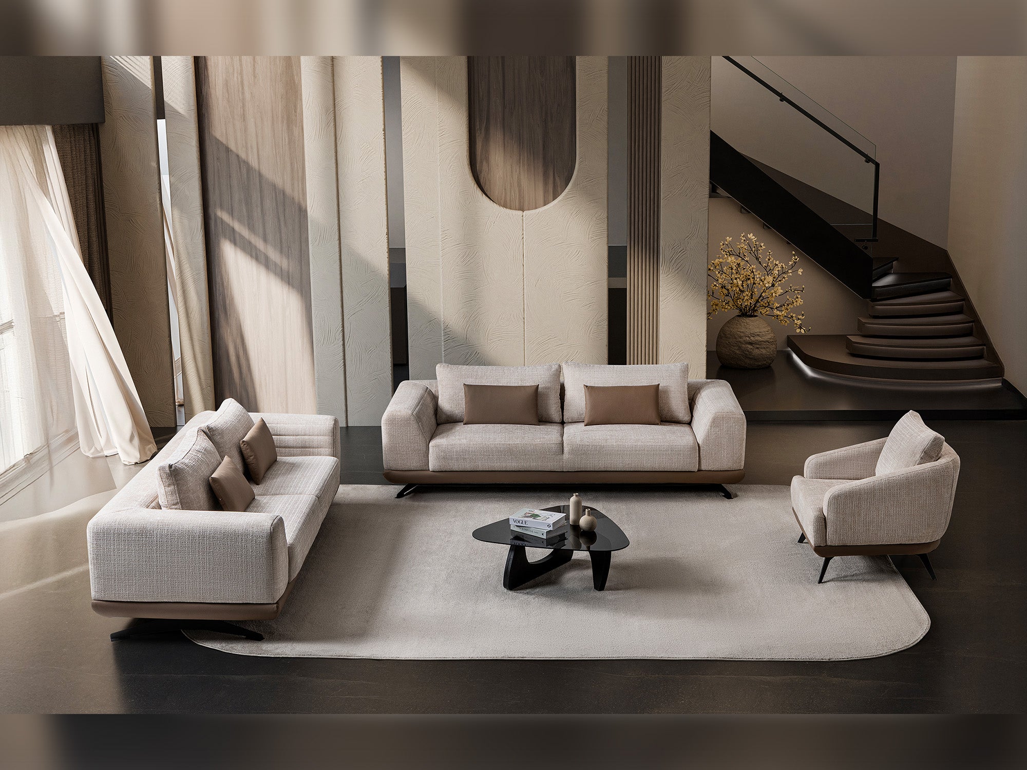 Milano 3-pieces (Sofa & Loveseat & Chair) Livingroom Set