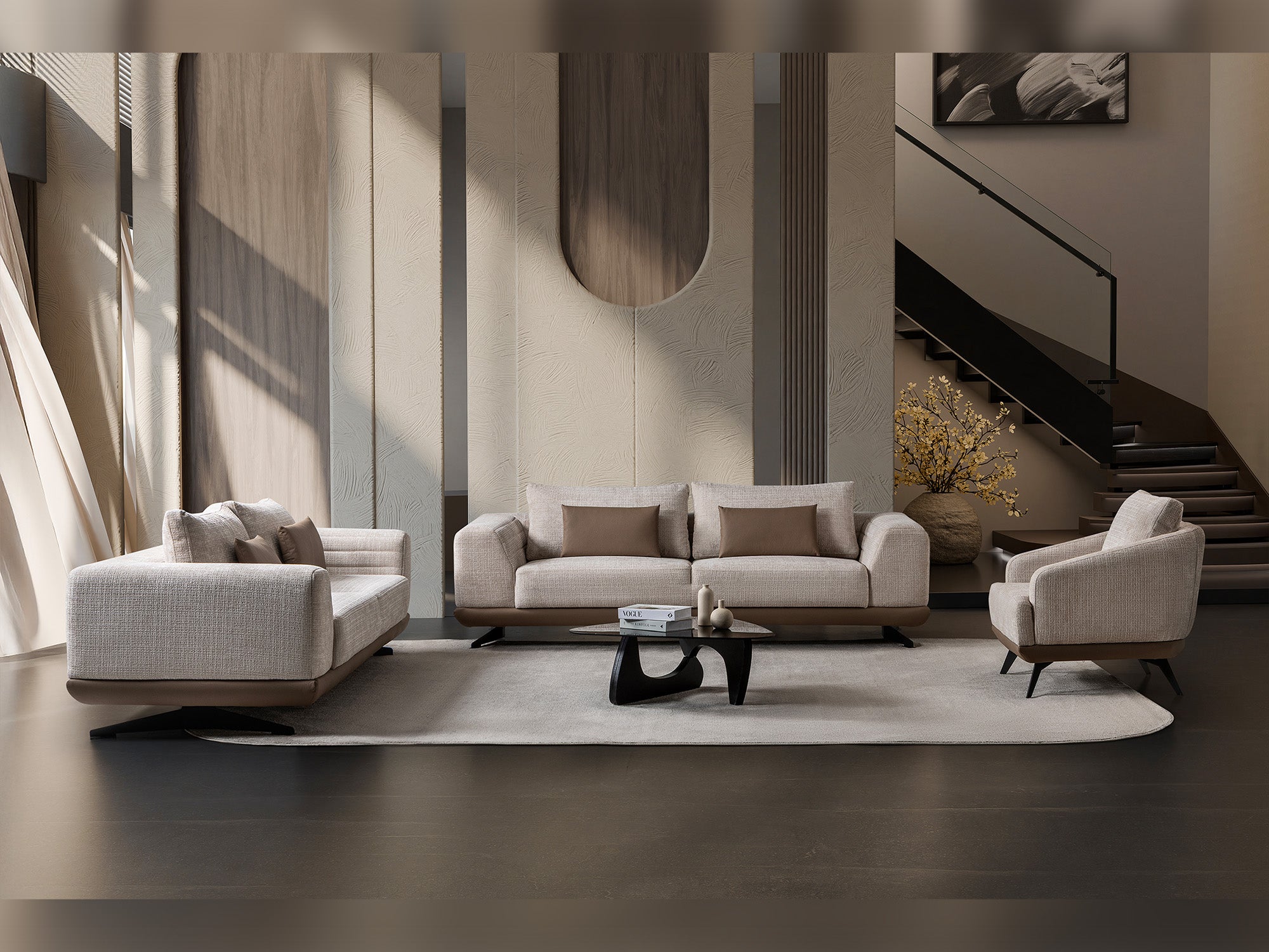 Milano 3-pieces (Sofa & Loveseat & Chair) Livingroom Set