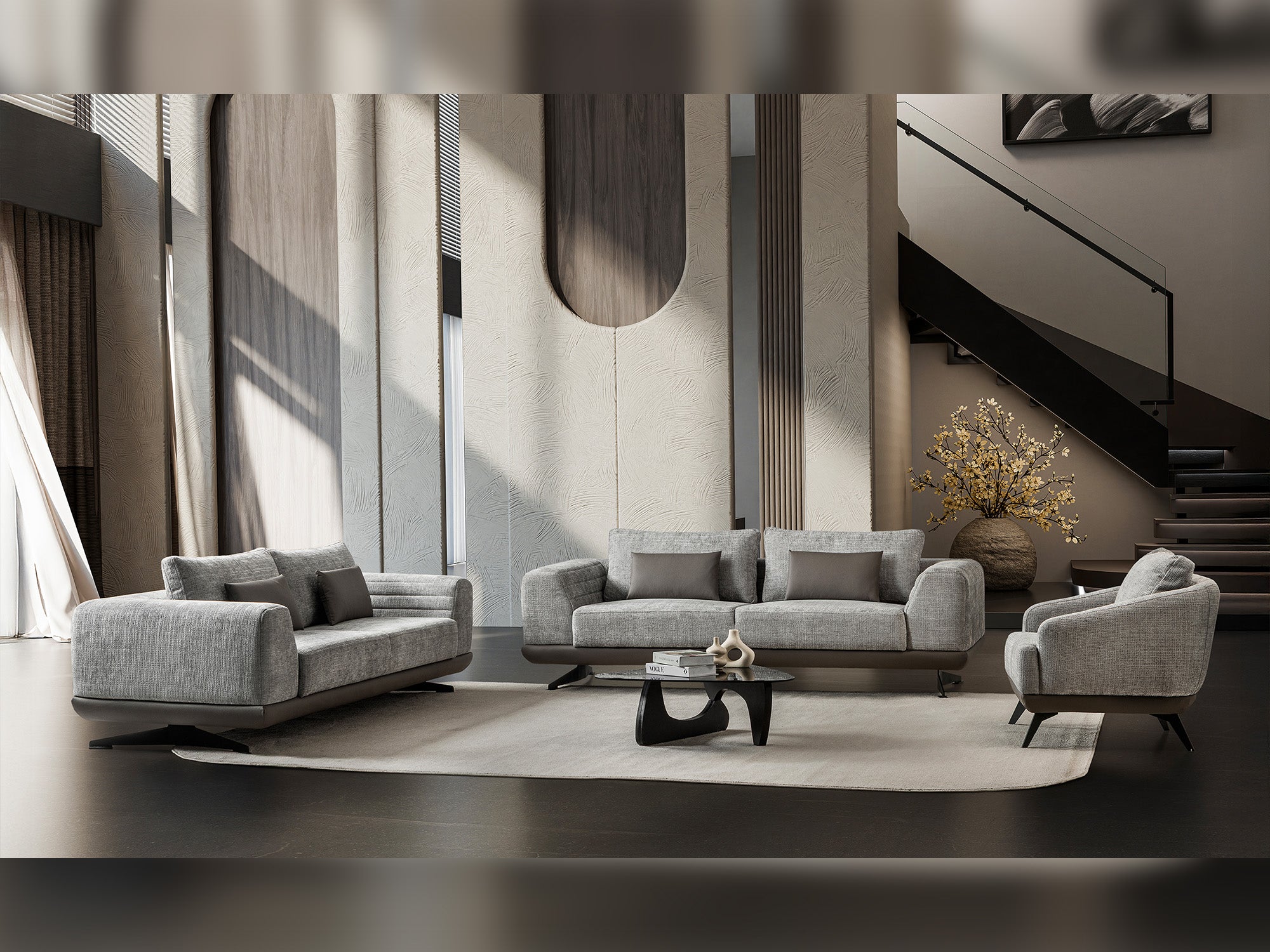 Milano 3-pieces (Sofa & Loveseat & Chair) Livingroom Set