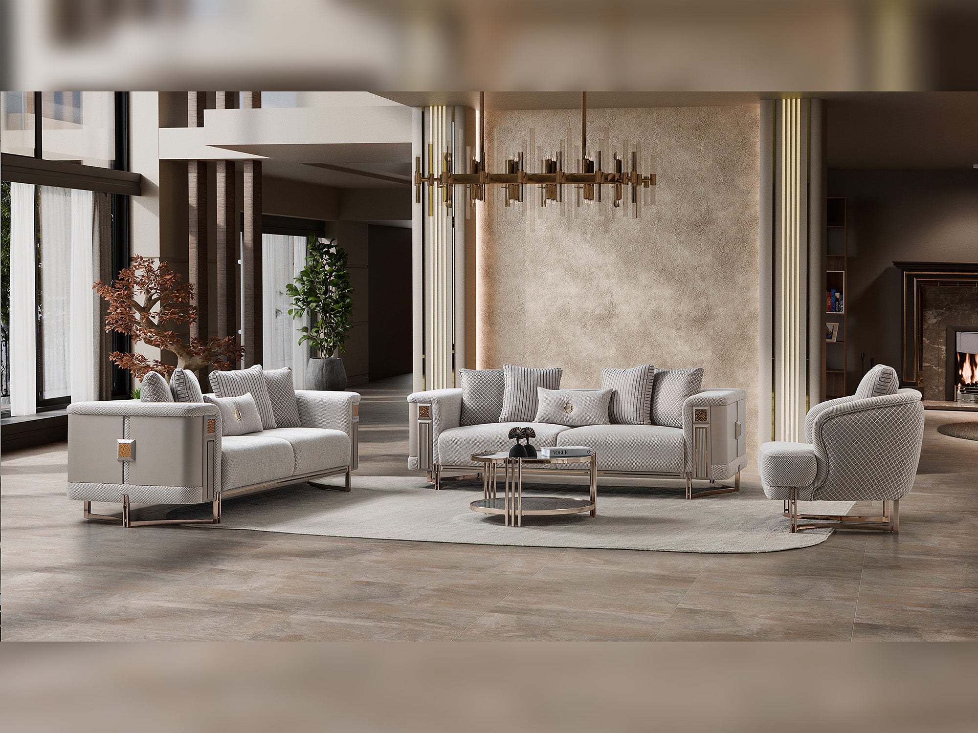 Mirage 3-pieces (Sofa & Loveseat & Chair) Livingroom Set