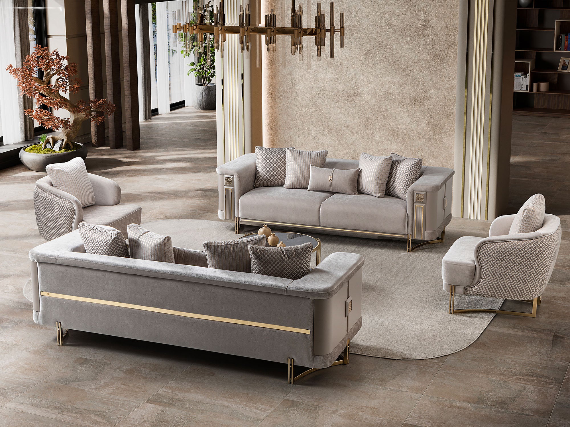 Mirage 3-pieces (Sofa & Loveseat & Chair) Livingroom Set