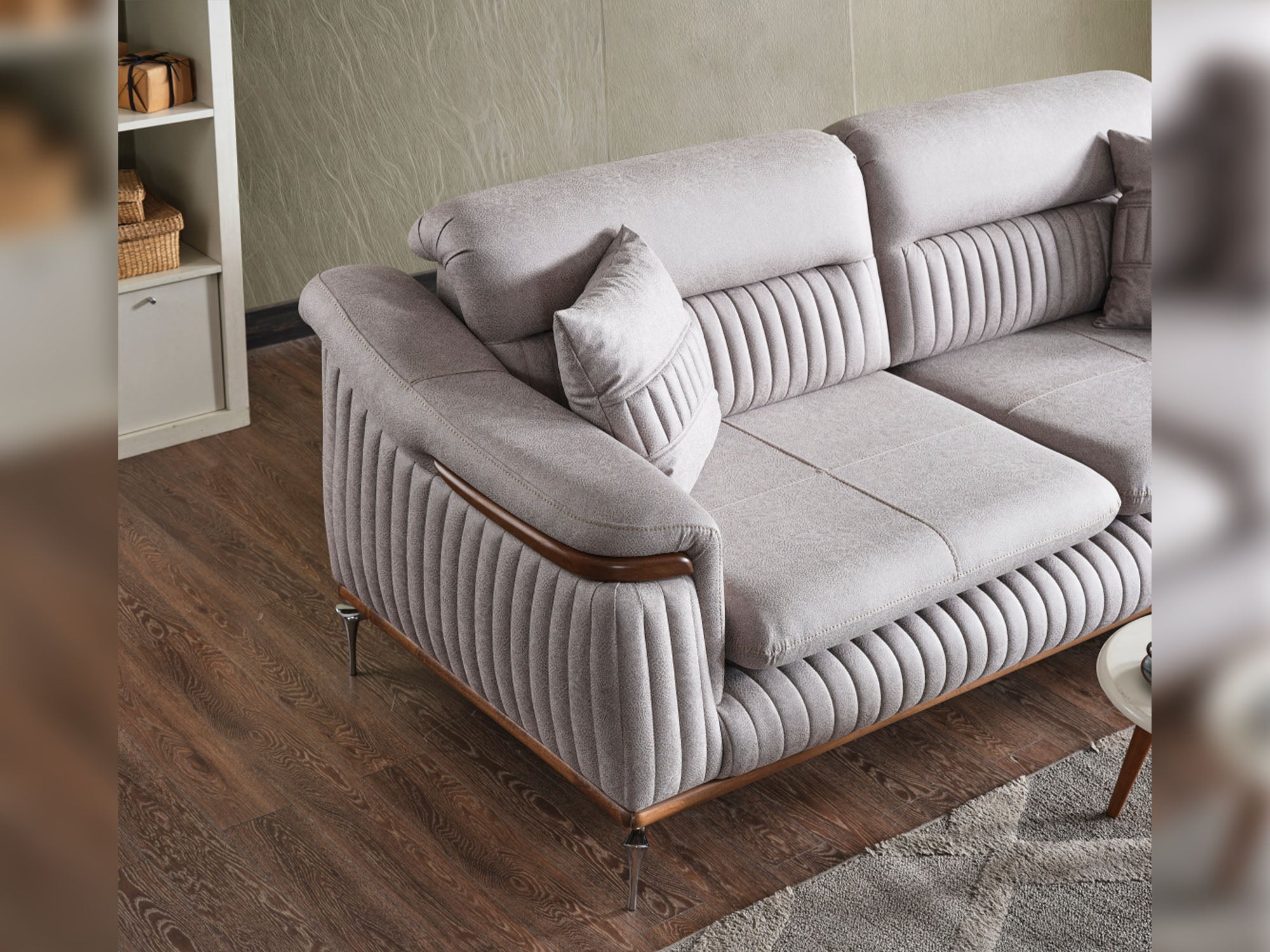 Ahsen 3-pieces (Sofa & Loveseat & Chair) Livingroom Set Light Grey