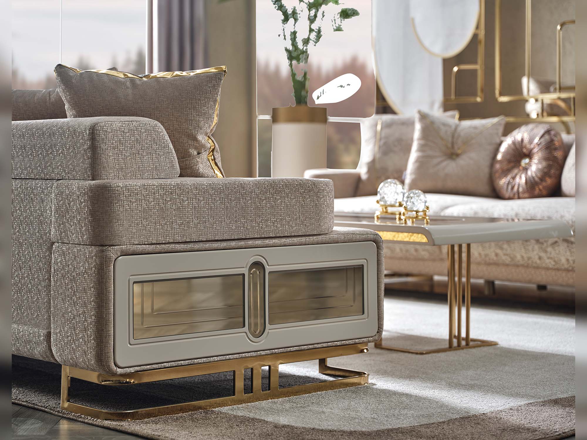 Monza Convertible Sofa Cream