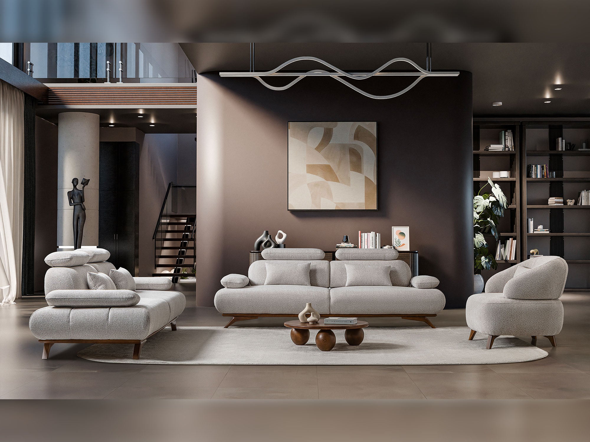 Monza 3-pieces (Sofa & Loveseat & Chair) Livingroom Set