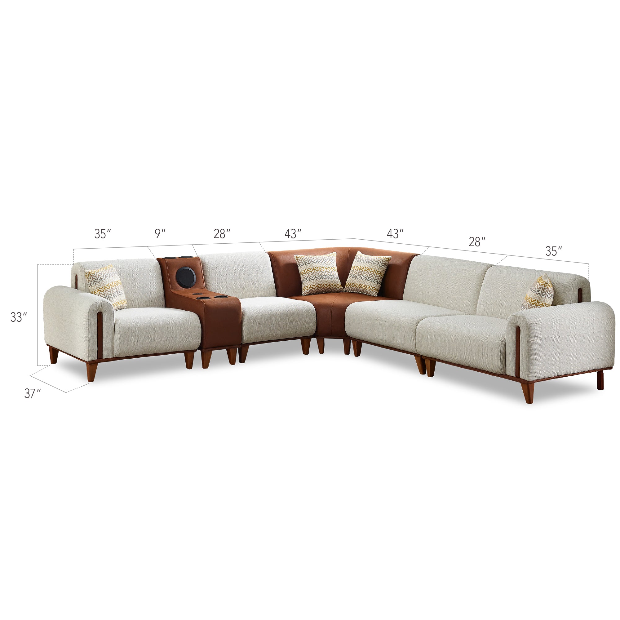 Mustang Modular Sectional Sofa Cream