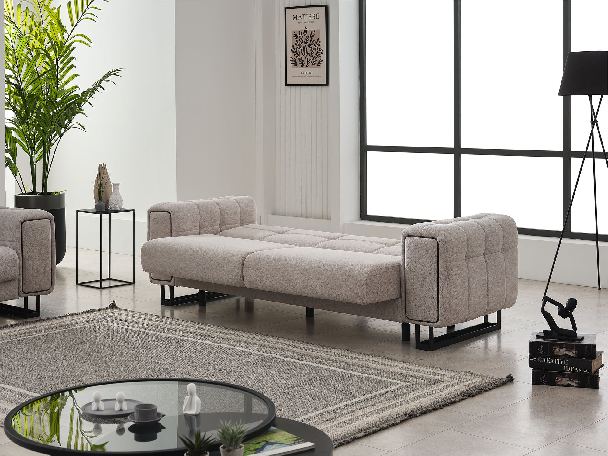 Nero 3-pieces (Sofa & Loveseat & Chair) Livingroom Set Light Grey