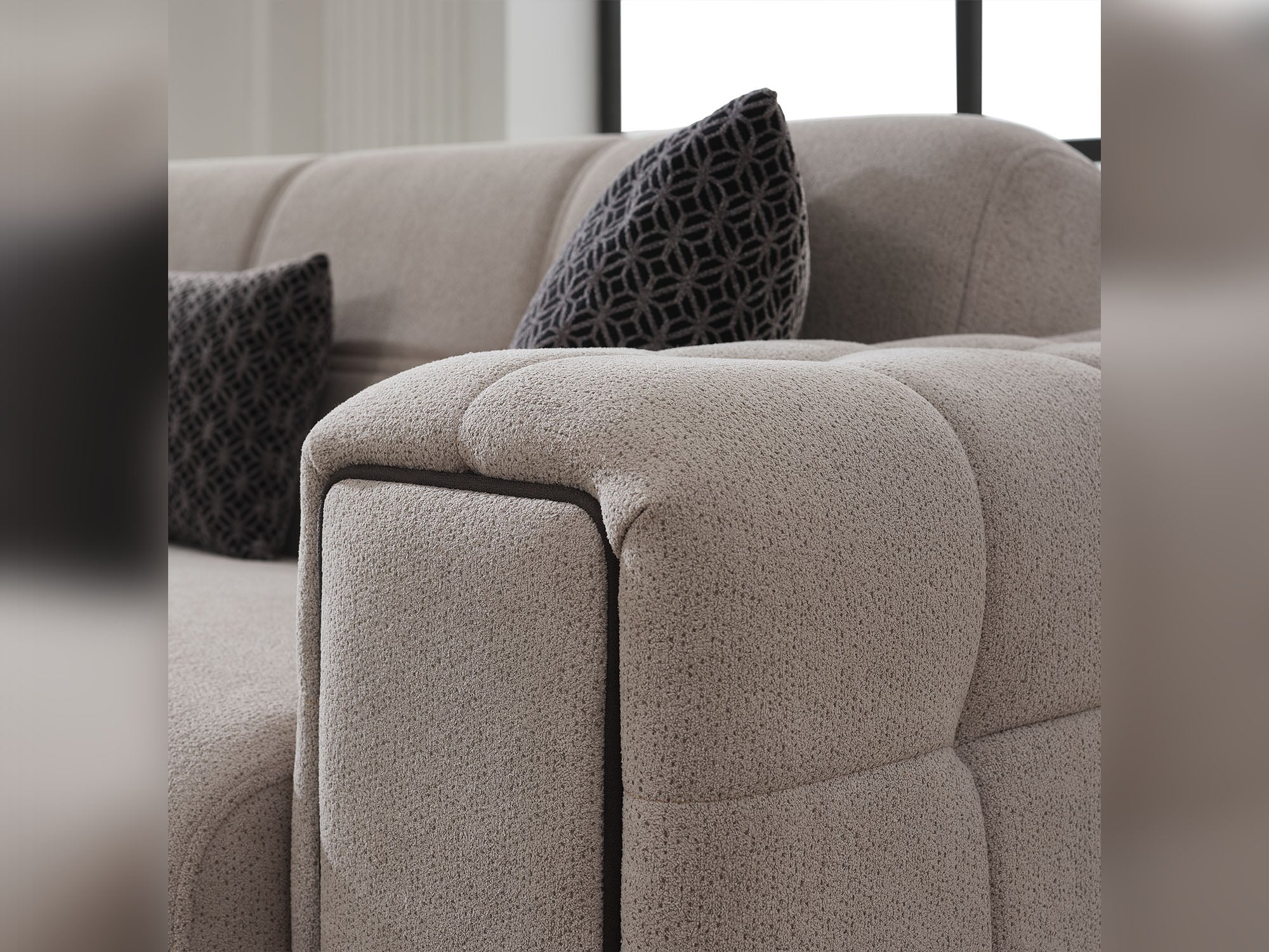 Nero 3-pieces (Sofa & Loveseat & Chair) Livingroom Set Light Grey