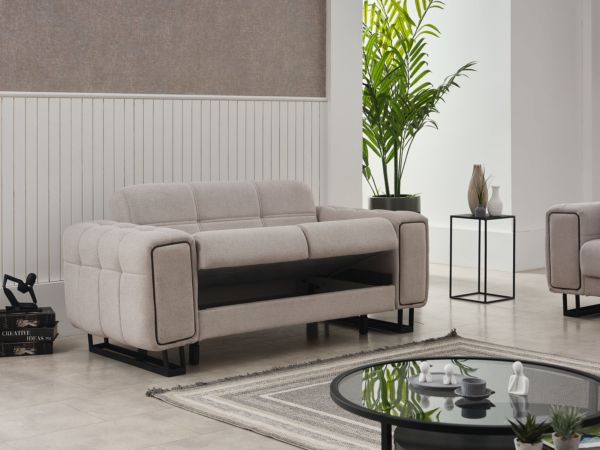 Nero 3-pieces (Sofa & Loveseat & Chair) Livingroom Set Light Grey