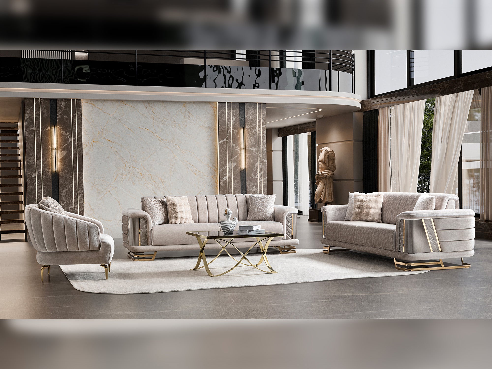 Nevada 3-pieces (Sofa & Loveseat & Chair) Livingroom Set