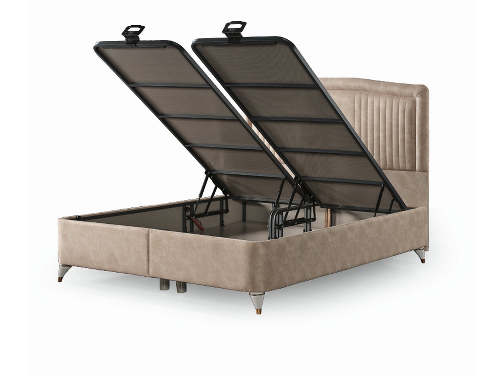 New Silver Storage Bed With Headboard