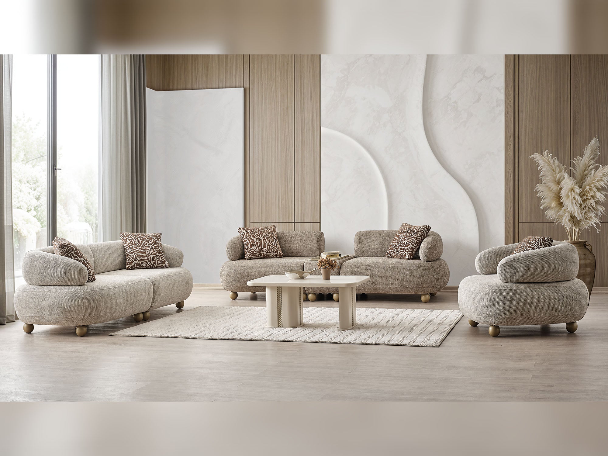 Odessa Al 4-pieces (1 Sofa & 1 Module Sofa & 2 Chair) Livingroom