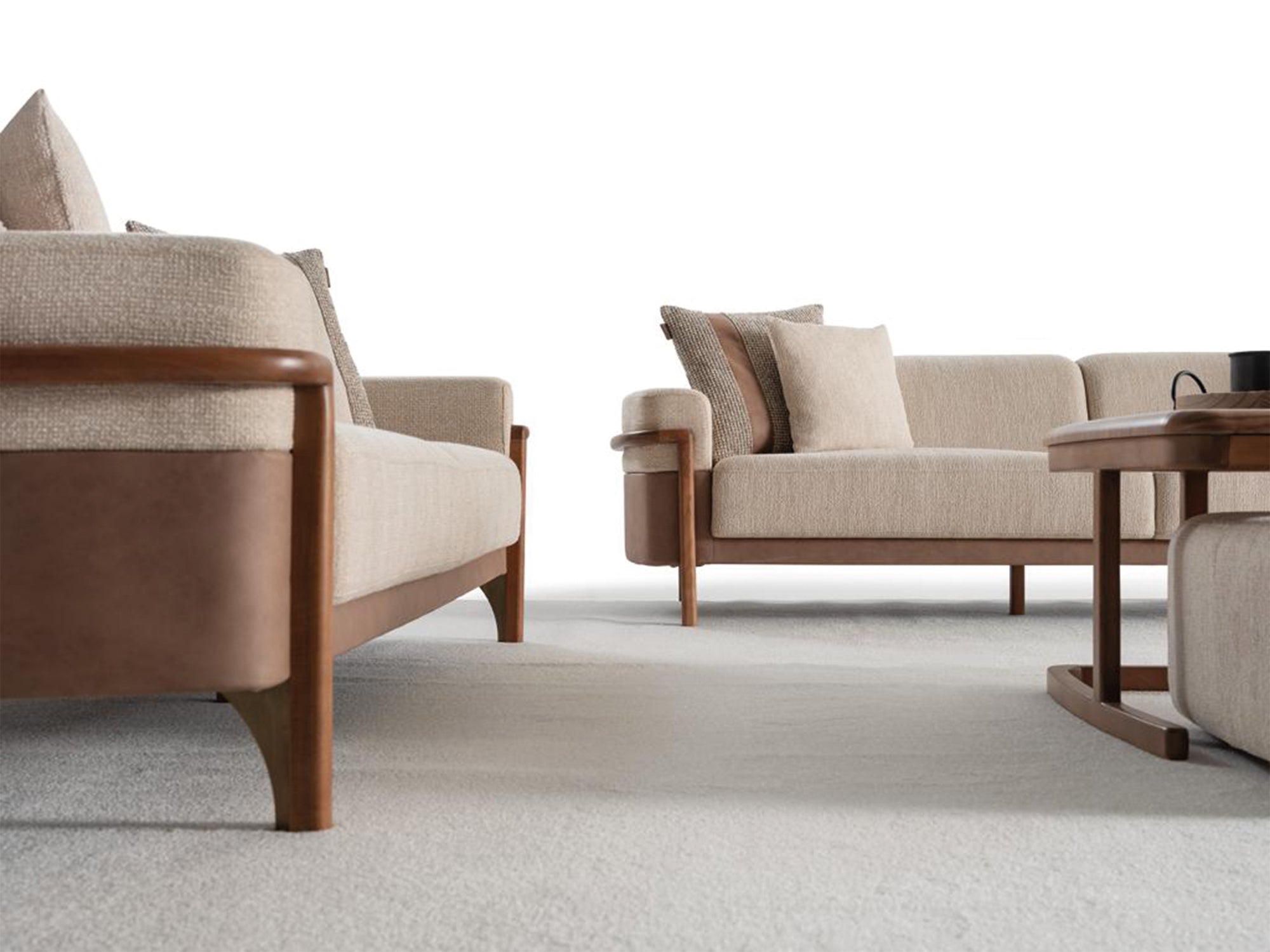 Odin 4-pieces (4 Seater Sofa & 3 Seater Sofa & 2 Chair) Livingroom Set Cream