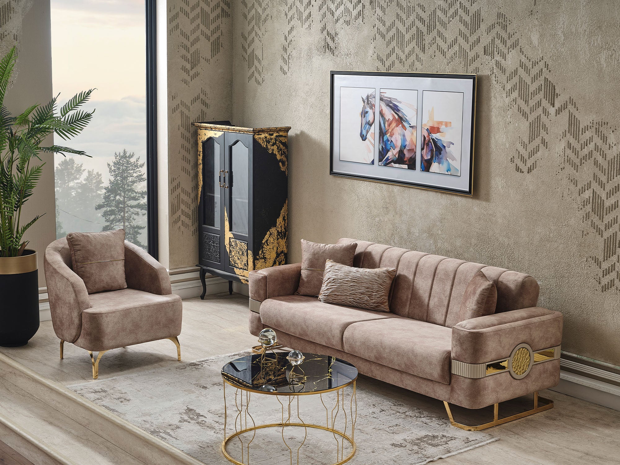 Opera 3-pieces (Sofa & Loveseat & Chair) Livingroom