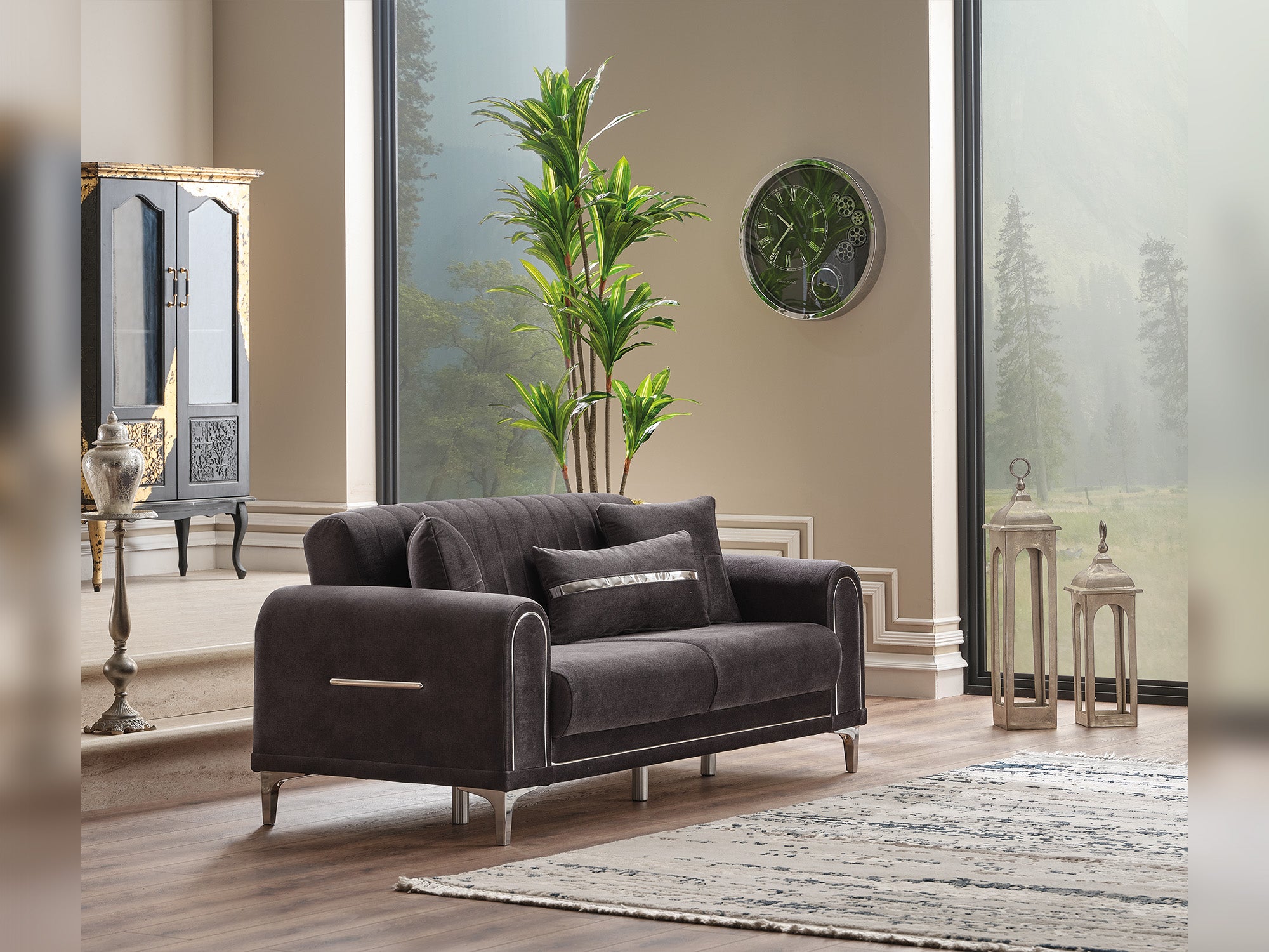 Orion 3-pieces (Sofa & Loveseat & Chair) Livingroom Set Grey