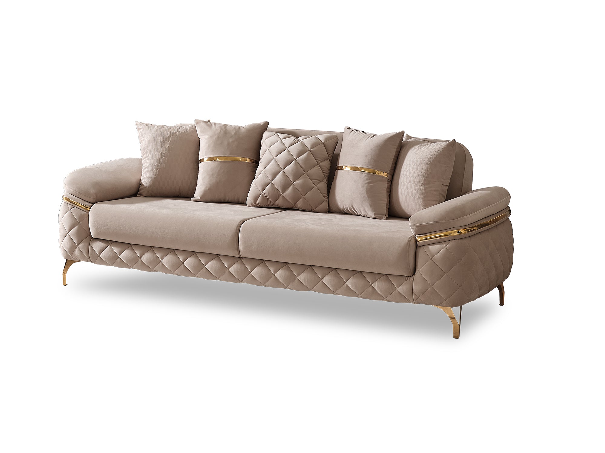 Orlando 3-pieces (Sofa & Loveseat & Chair) Livingroom Set Beige