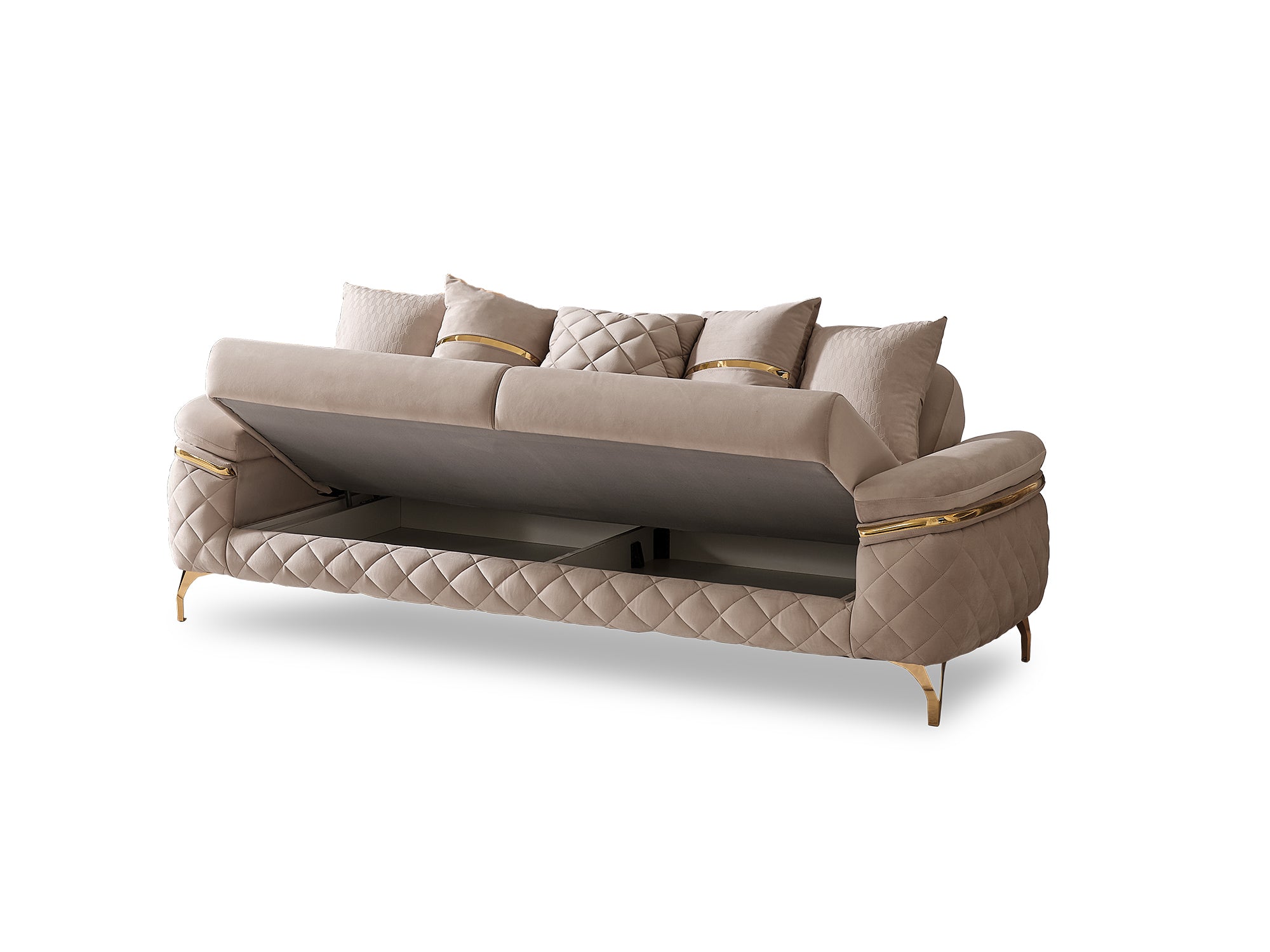 Orlando 3-pieces (Sofa & Loveseat & Chair) Livingroom Set Beige