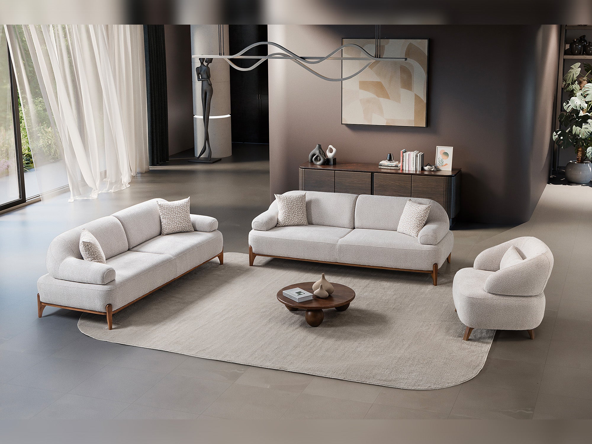 Pablo 3-pieces (Sofa & Loveseat & Chair) Livingroom Set