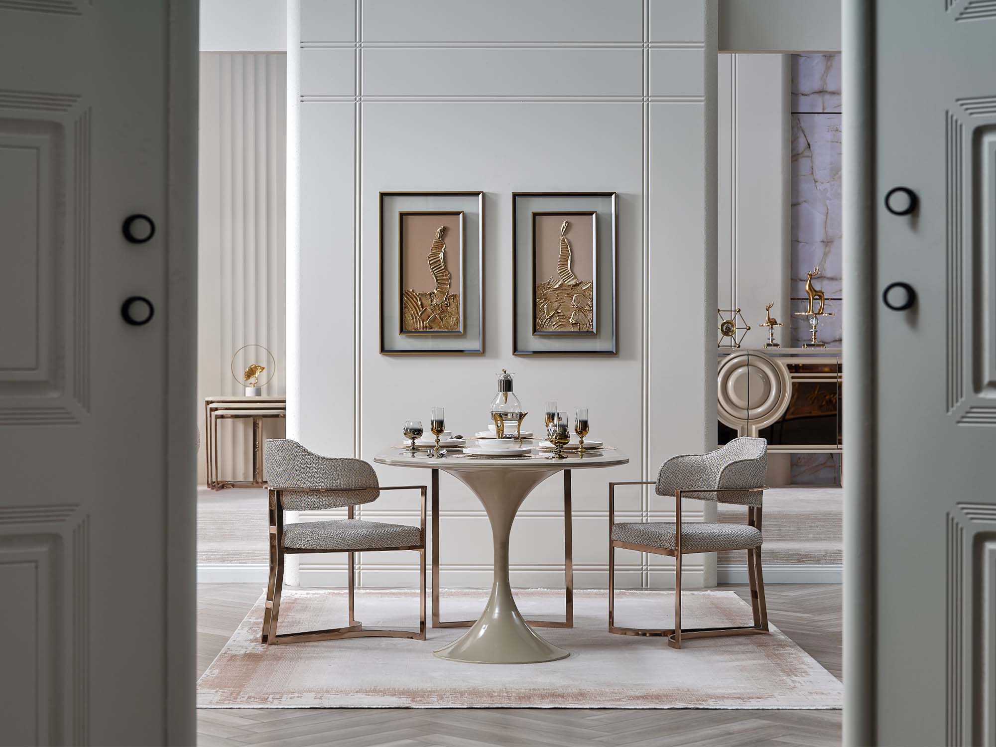 Palermo San Diningroom (Consol With Mirror & Dining Table & 6 Dining Chair)