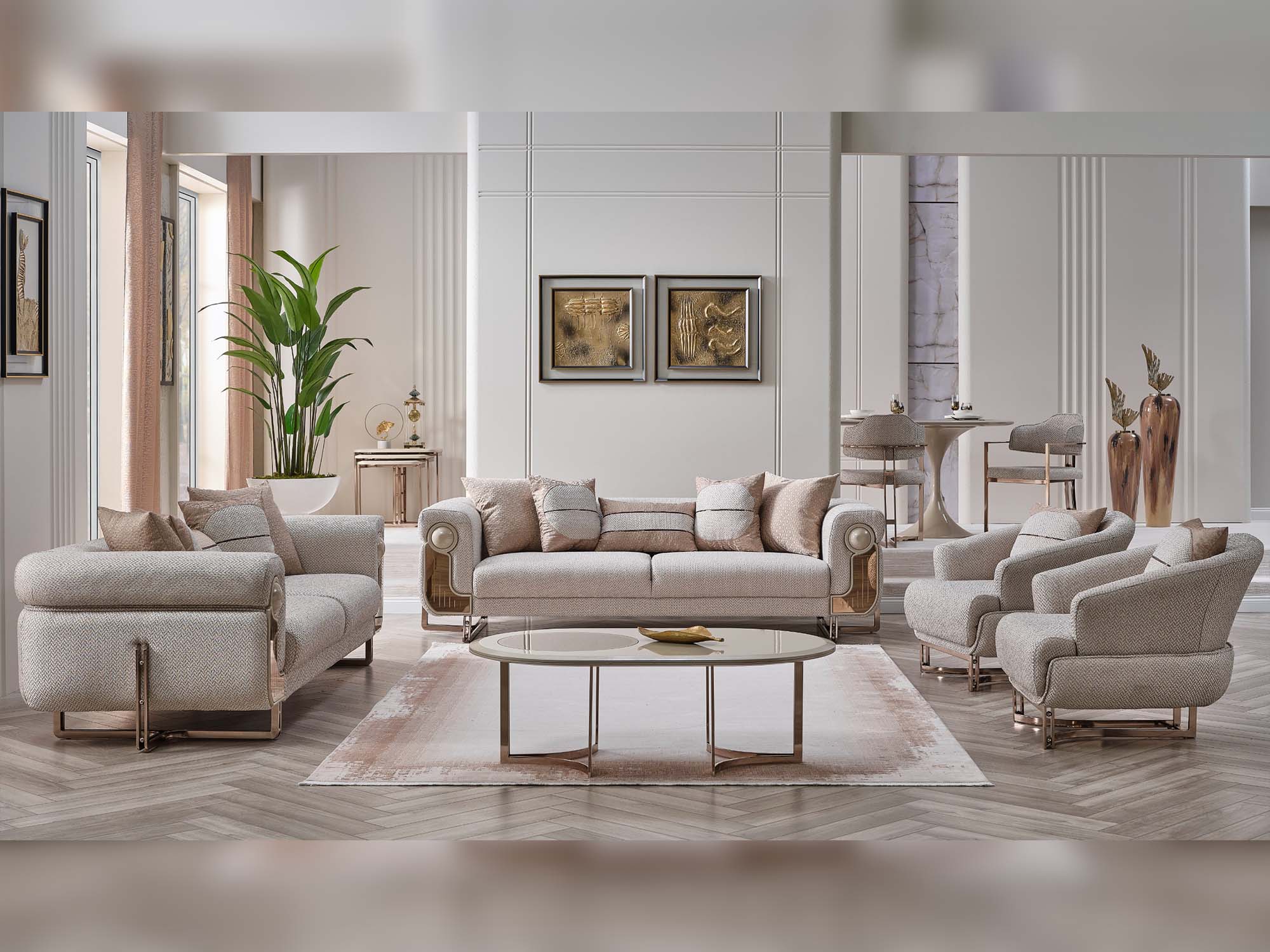 Palermo San 4-pieces (2 Sofa & 2 Chair) Livingroom