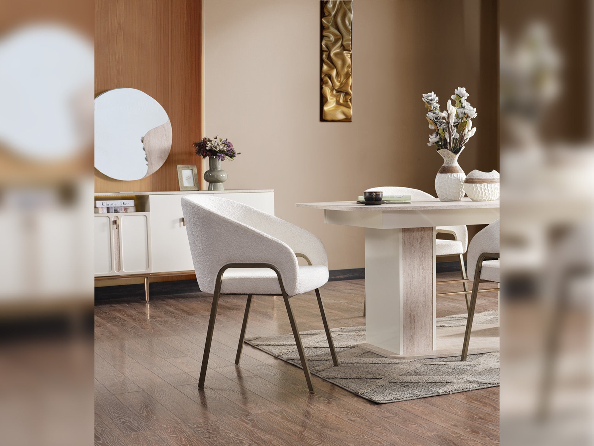 Pamukkale Diningroom (Consol With Mirror & Dining Table & 6 Dining Chair)