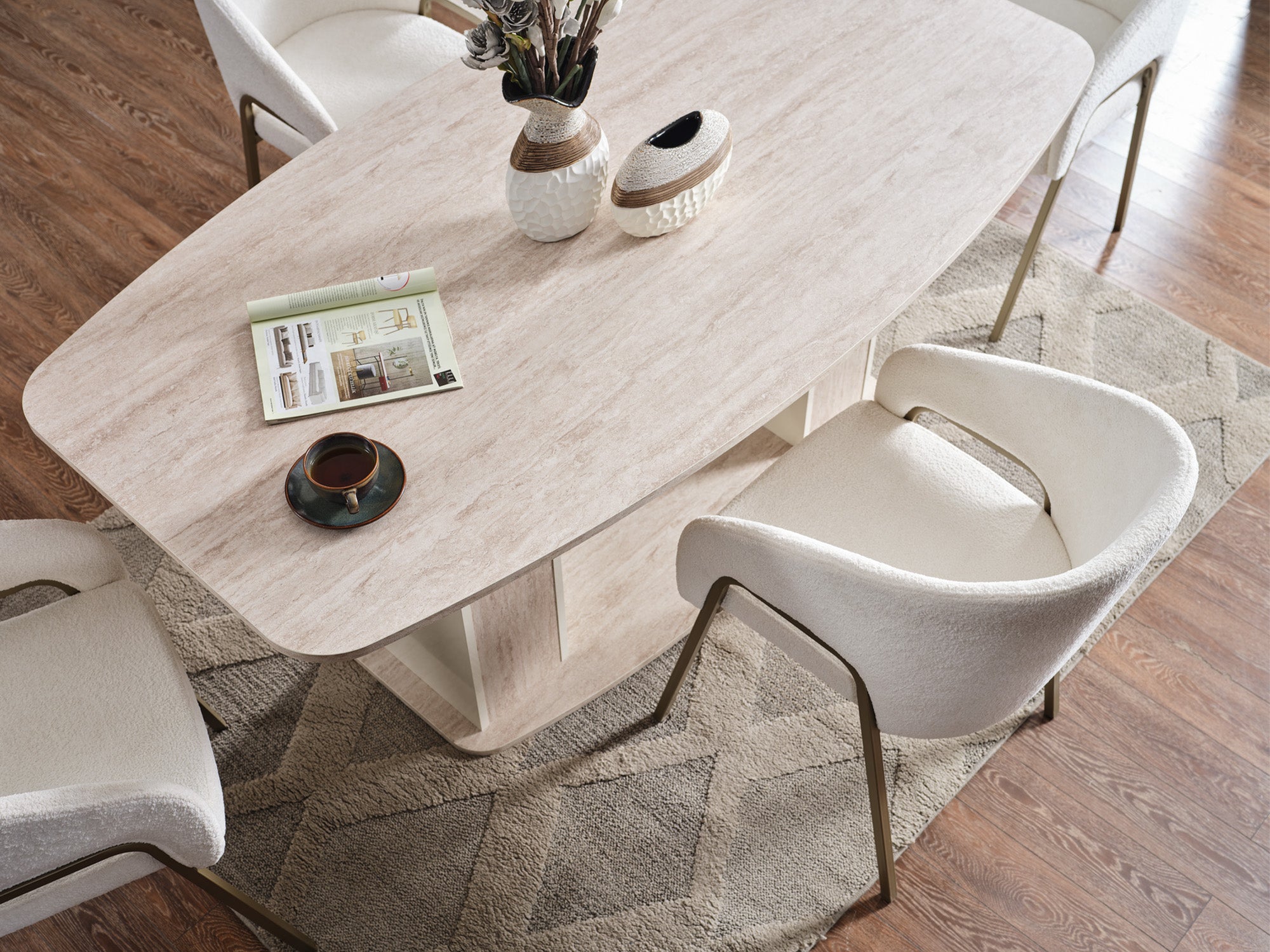 Pamukkale Diningroom (Consol With Mirror & Dining Table & 6 Dining Chair)