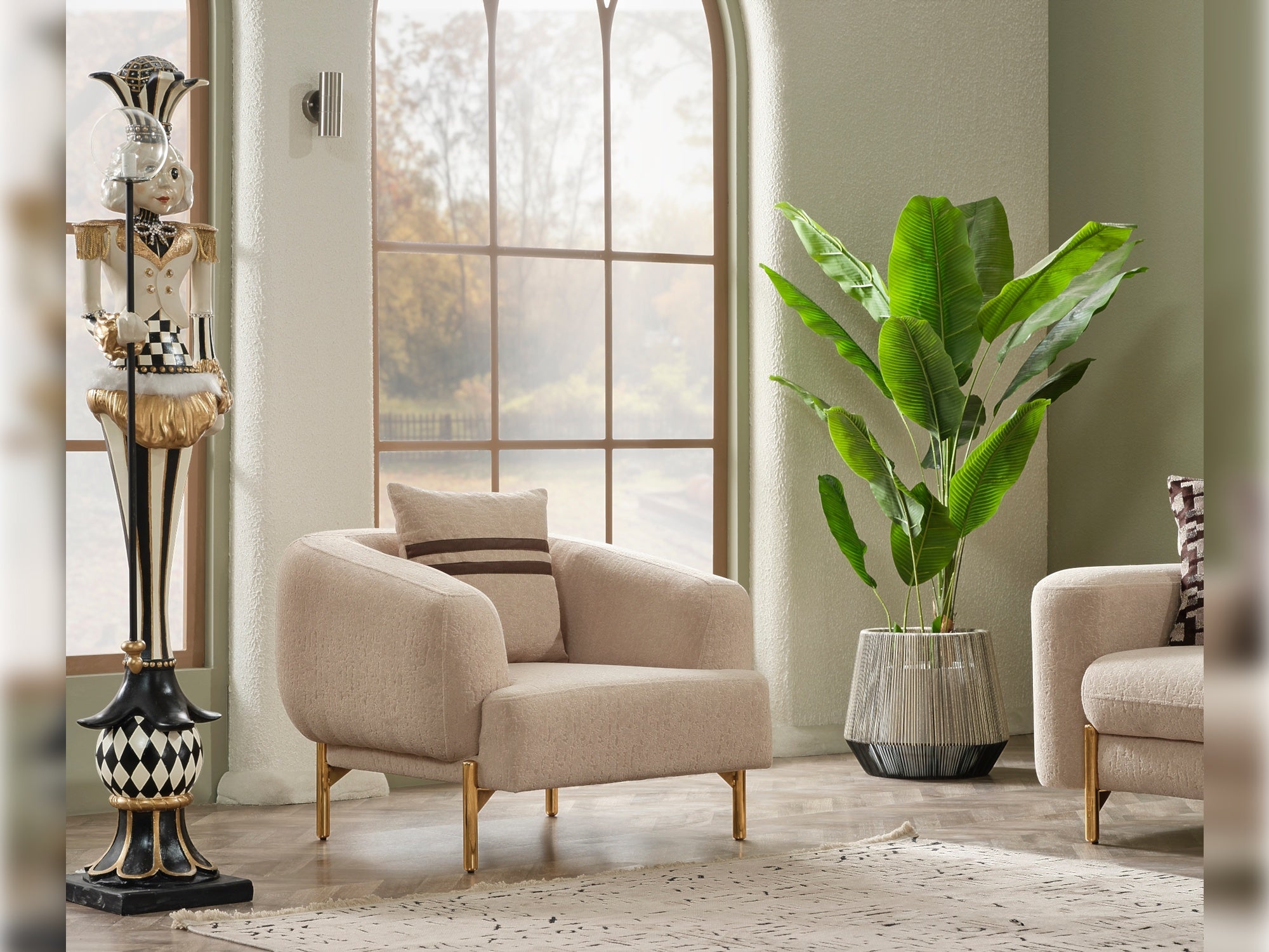 Shelby 3-pieces (Sofa & Loveseat & Chair) Livingroom Set Beige
