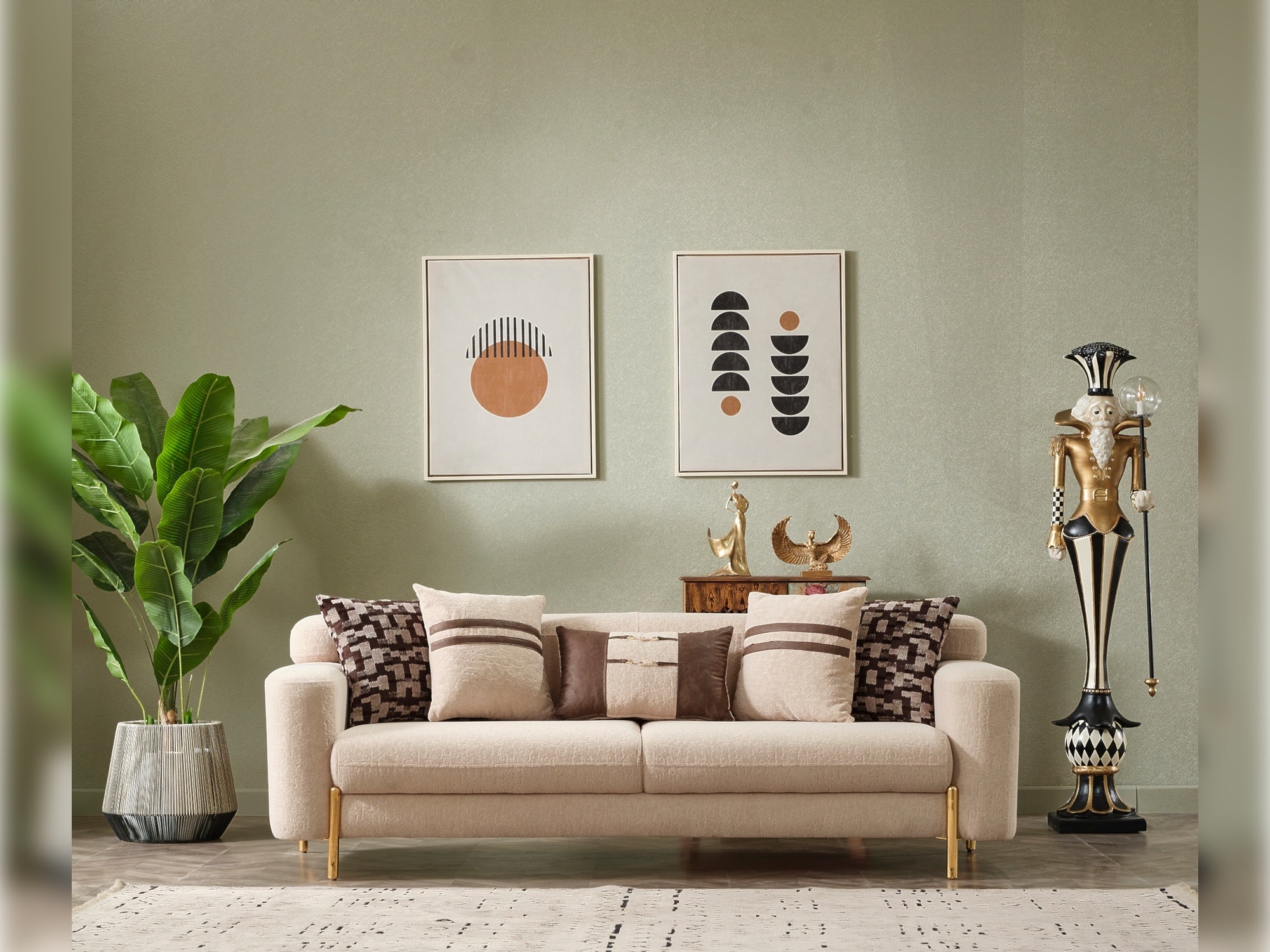 Shelby 3-pieces (Sofa & Loveseat & Chair) Livingroom Set Beige