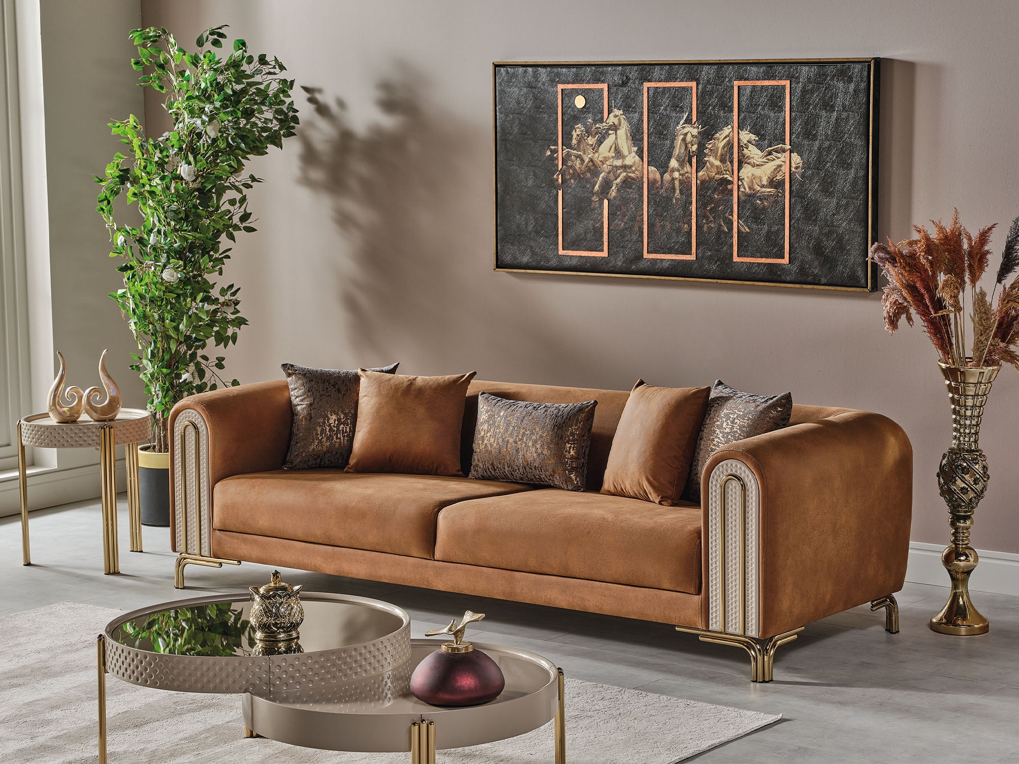 Paris Stationary Sofa Brown